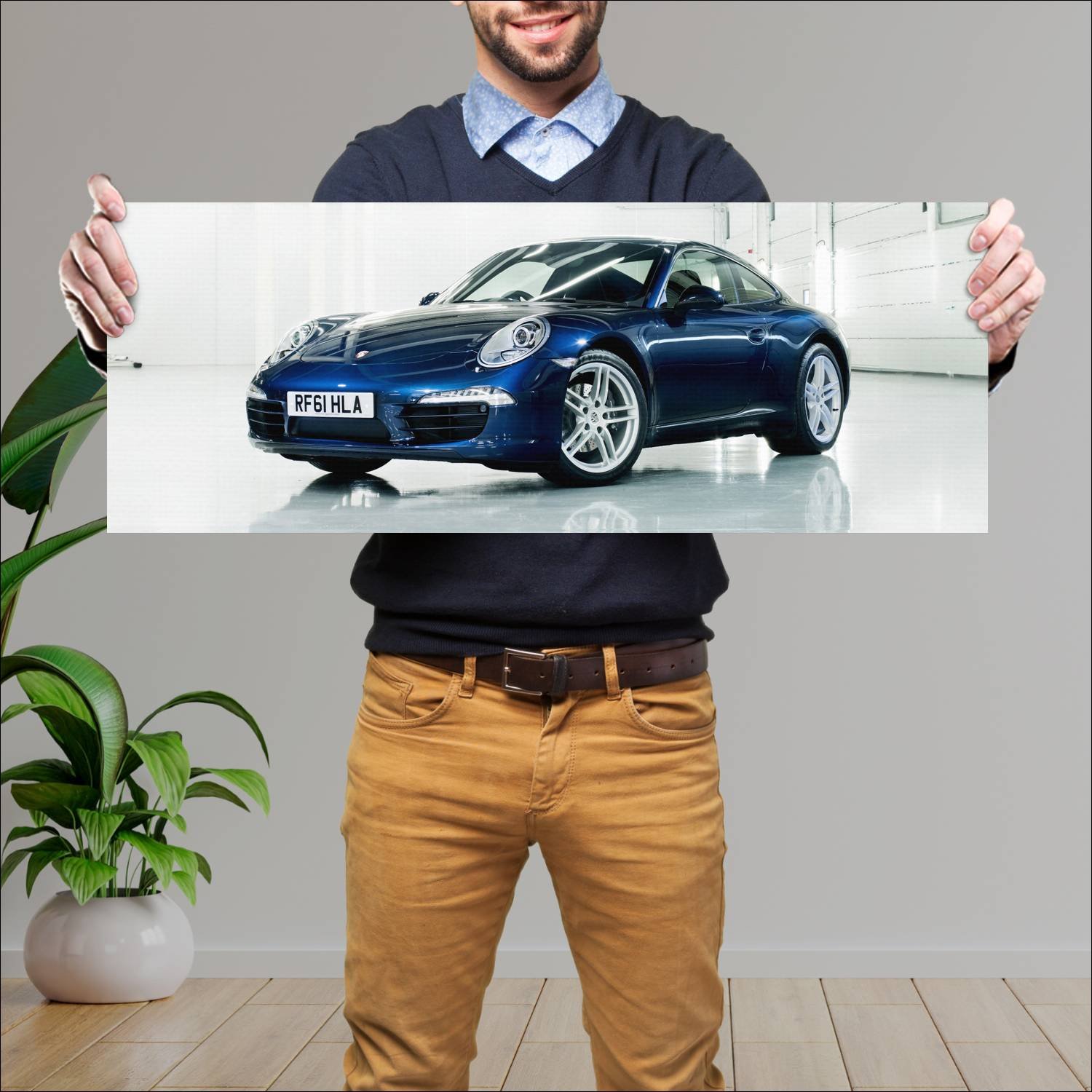 Cuadro grande 30x80cm 2011 porsche 911 carrera uk 693 Porsche