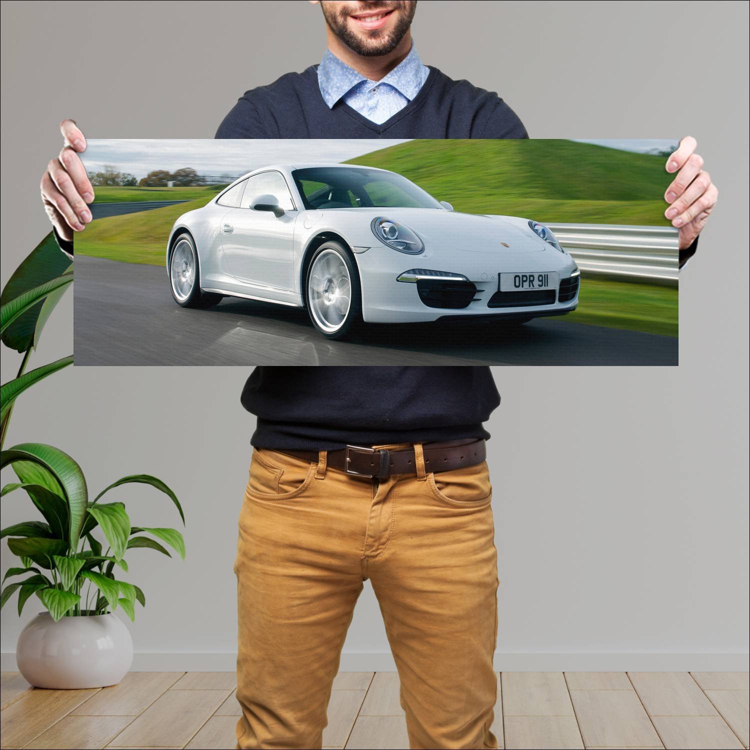 Cuadro grande 30x80cm 2011 porsche 911 carrera uk 694 Porsche