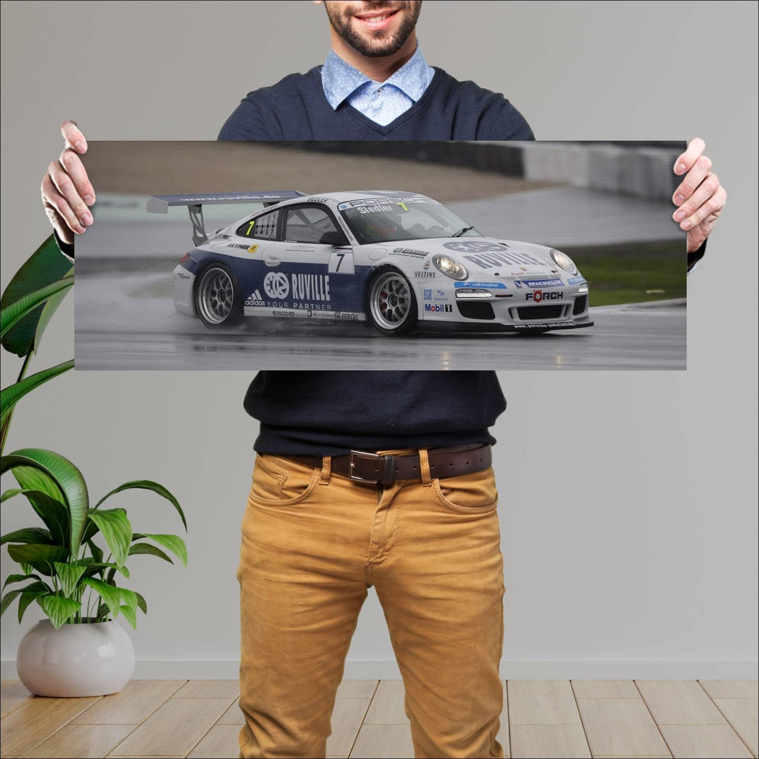 Cuadro grande 30x80cm 2011 porsche 911 gt3 cup 490 697 Porsche