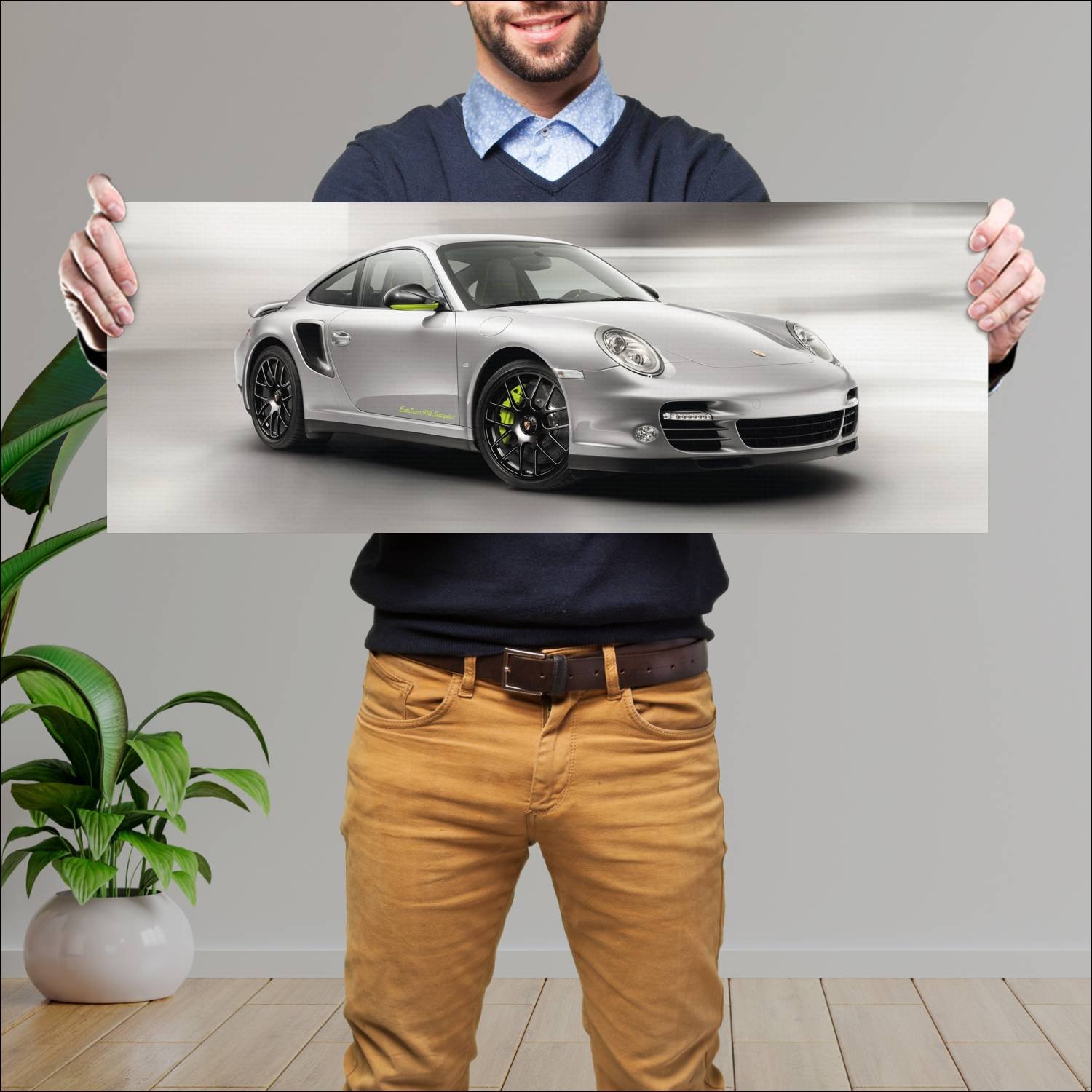 Cuadro grande 30x80cm 2011 porsche 911 turbo s edi 706 Porsche