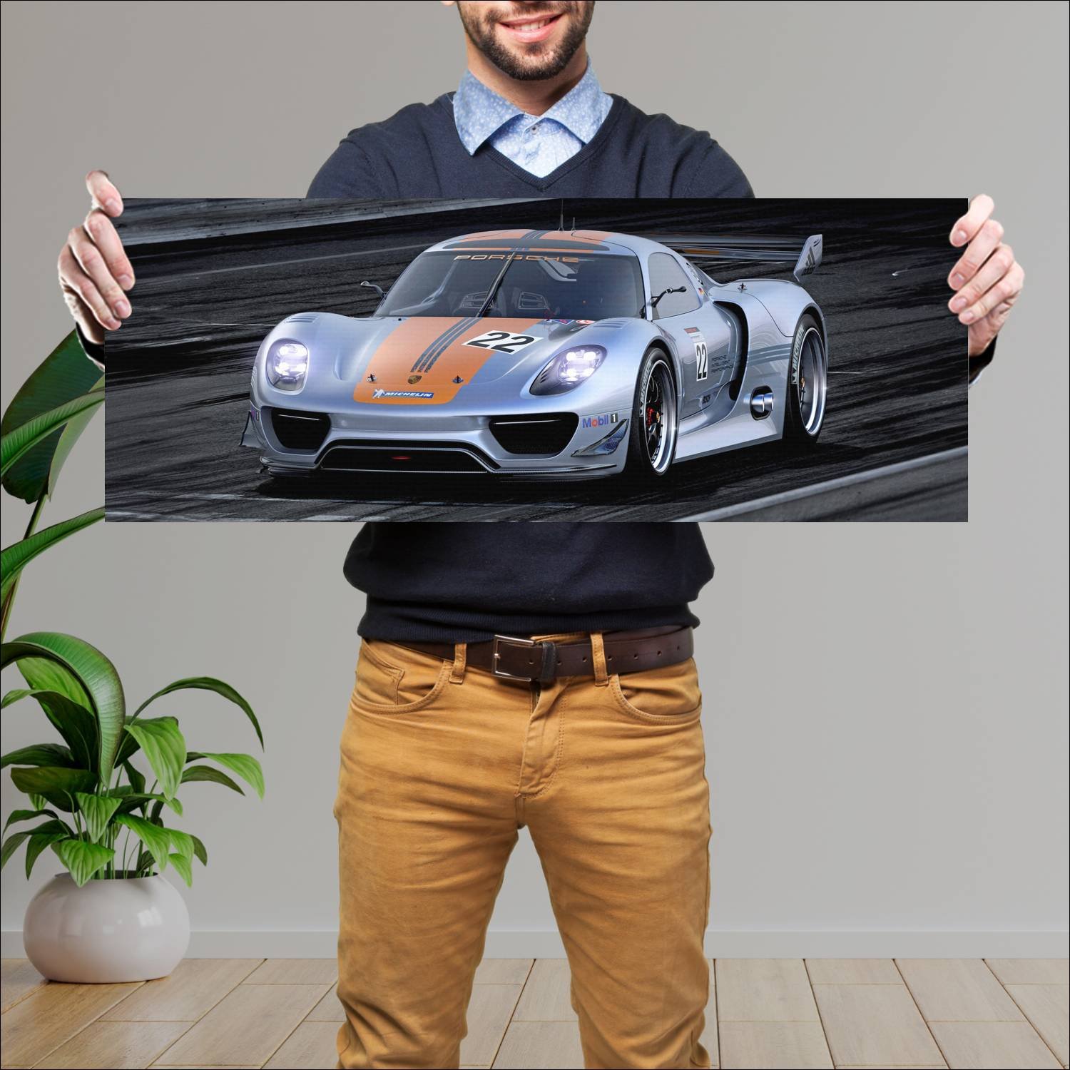 Cuadro grande 30x80cm 2011 porsche 918 rsr concept 707 Porsche