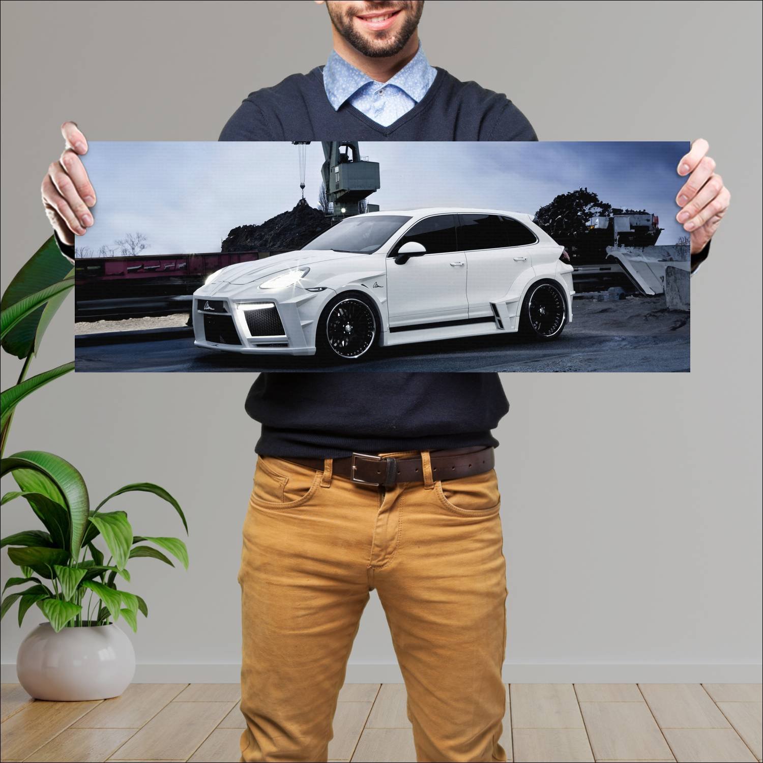 Cuadro grande 30x80cm 2011 porsche cayenne turbo g 713 Porsche