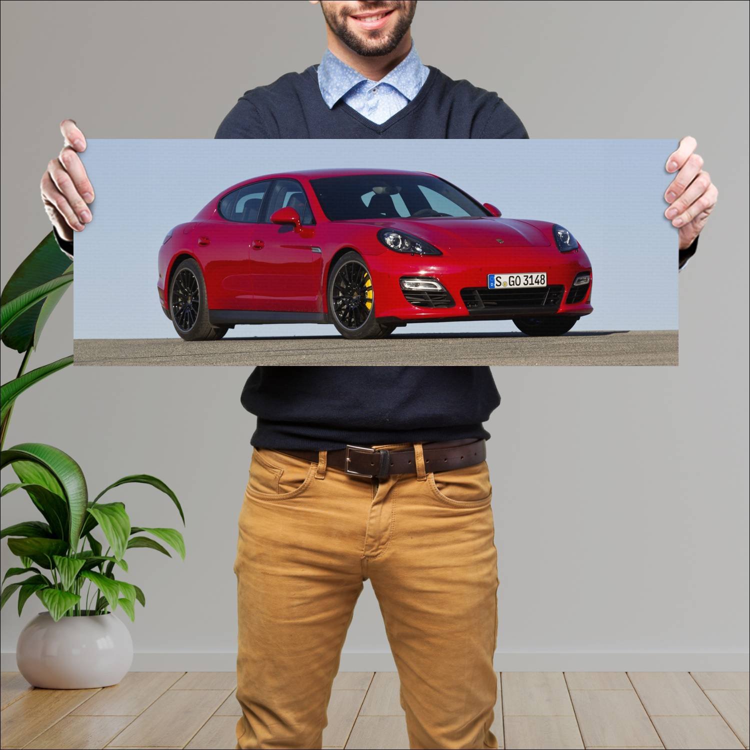 Cuadro grande 30x80cm 2011 porsche panamera gts 49 716 Porsche