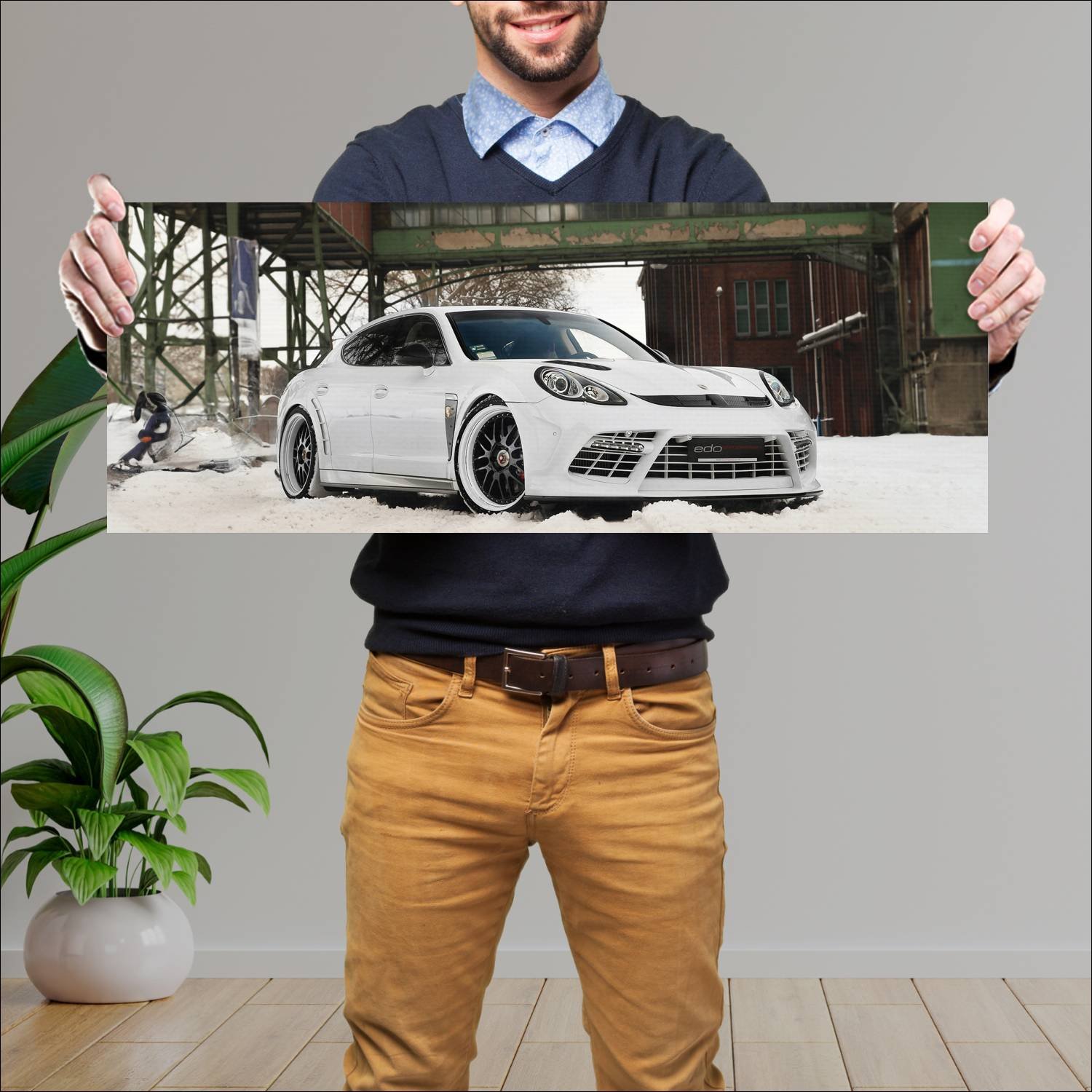 Cuadro grande 30x80cm 2011 porsche panamera turbo 720 Porsche