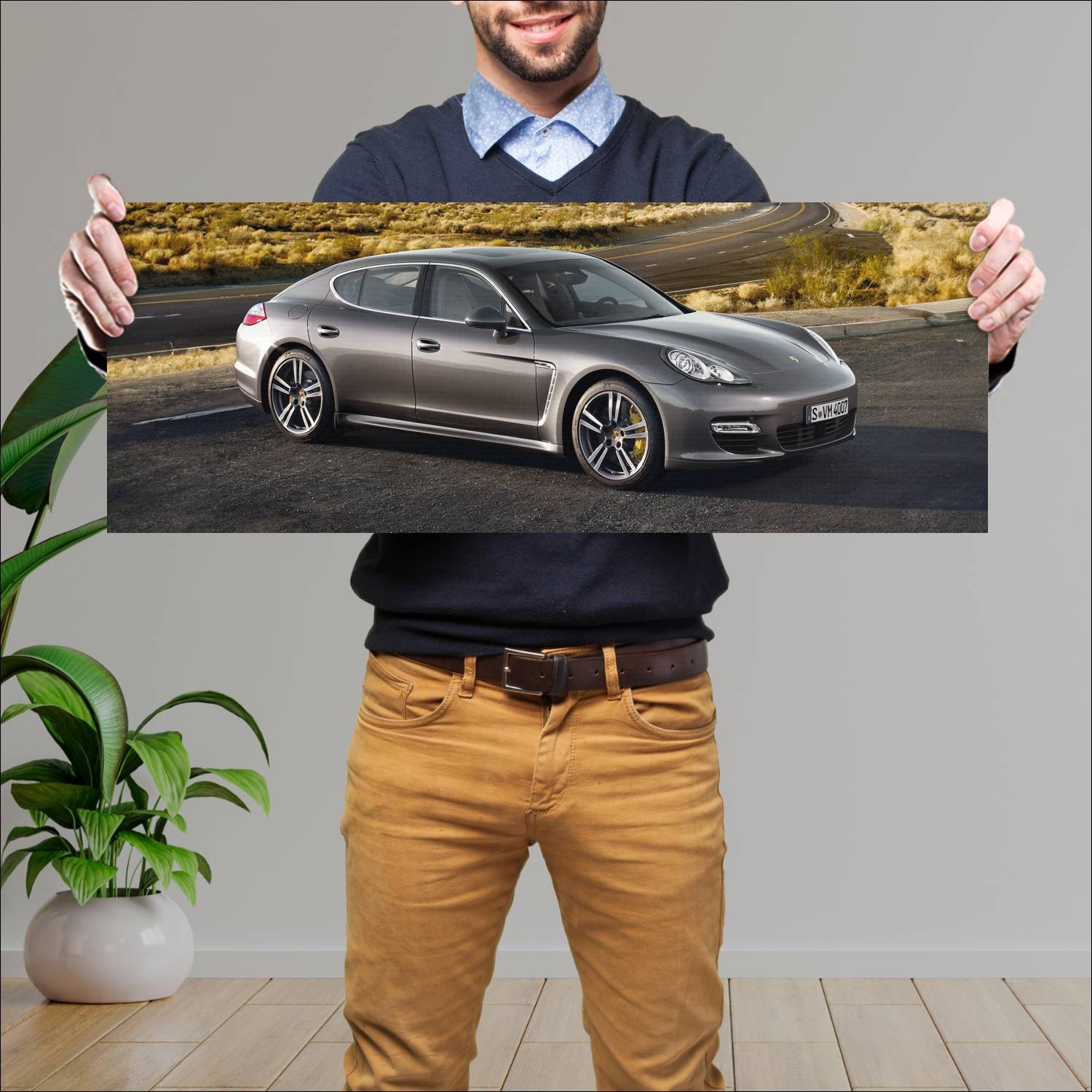 Cuadro grande 30x80cm 2011 porsche panamera turbo 721 Porsche