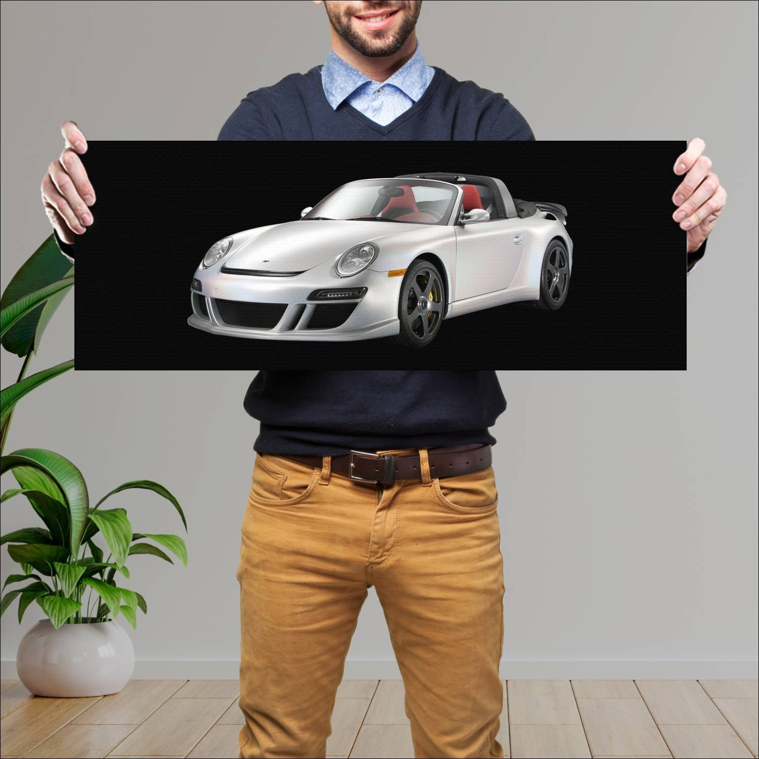 Cuadro grande 30x80cm 2011 ruf roadster rt auto 724 Porsche