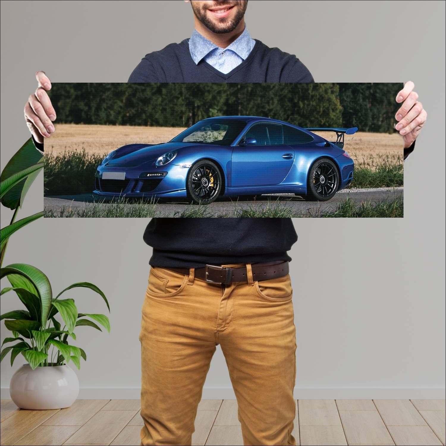 Cuadro grande 30x80cm 2011 ruf rt 12 r auto 725 Porsche