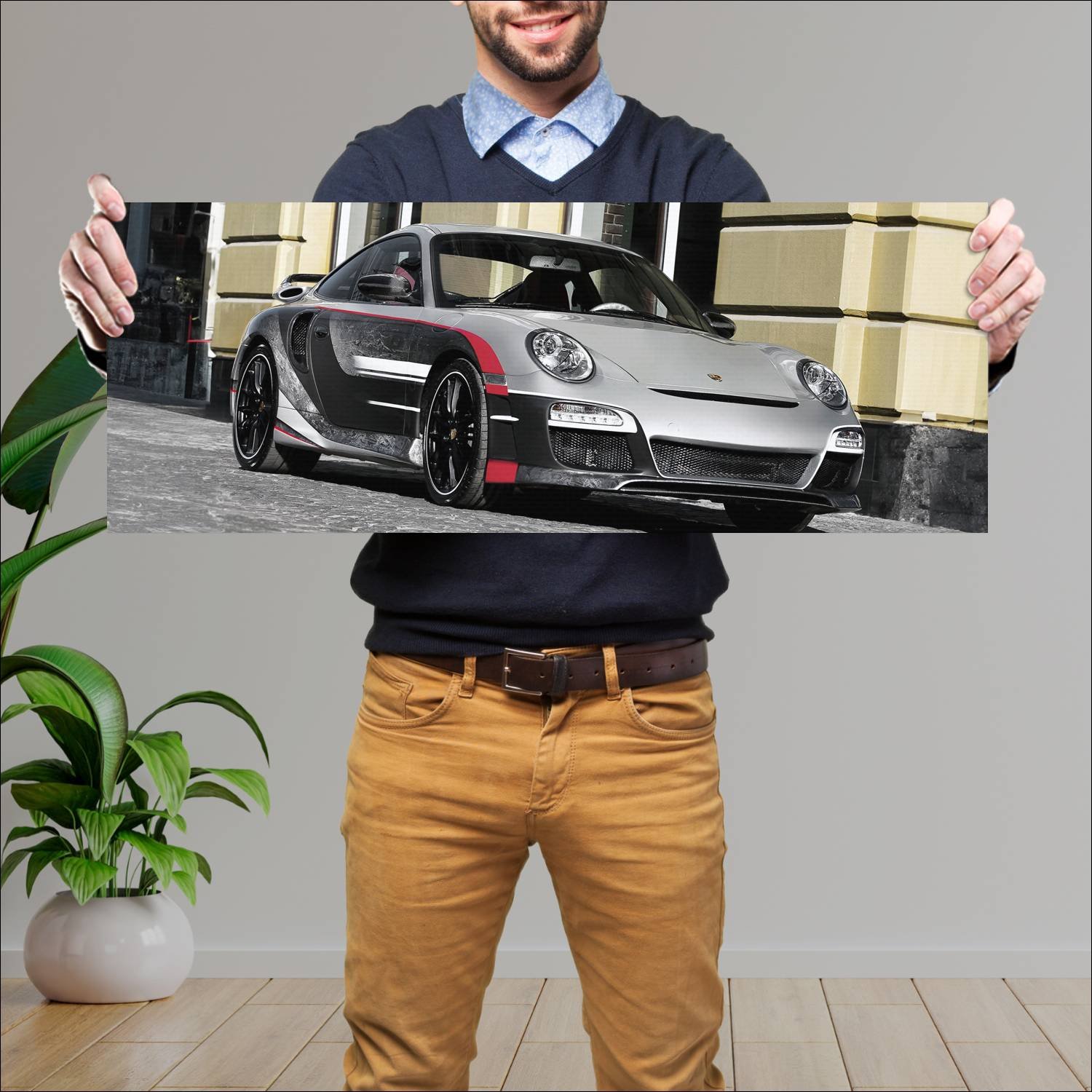 Cuadro grande 30x80cm 2011 status design sd spurt 726 Porsche