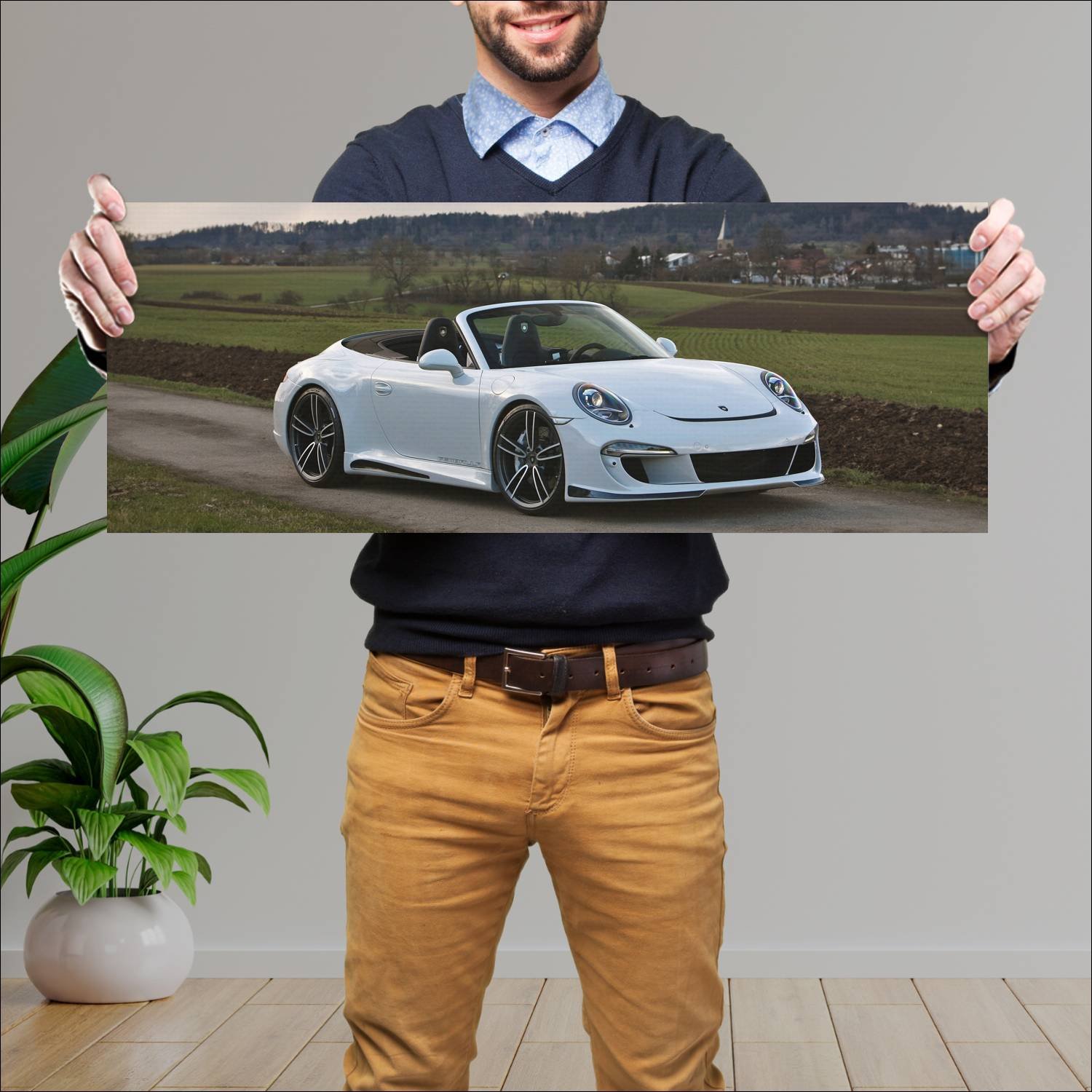 Cuadro grande 30x80cm 2012 gemballa gt cabrio Porsche