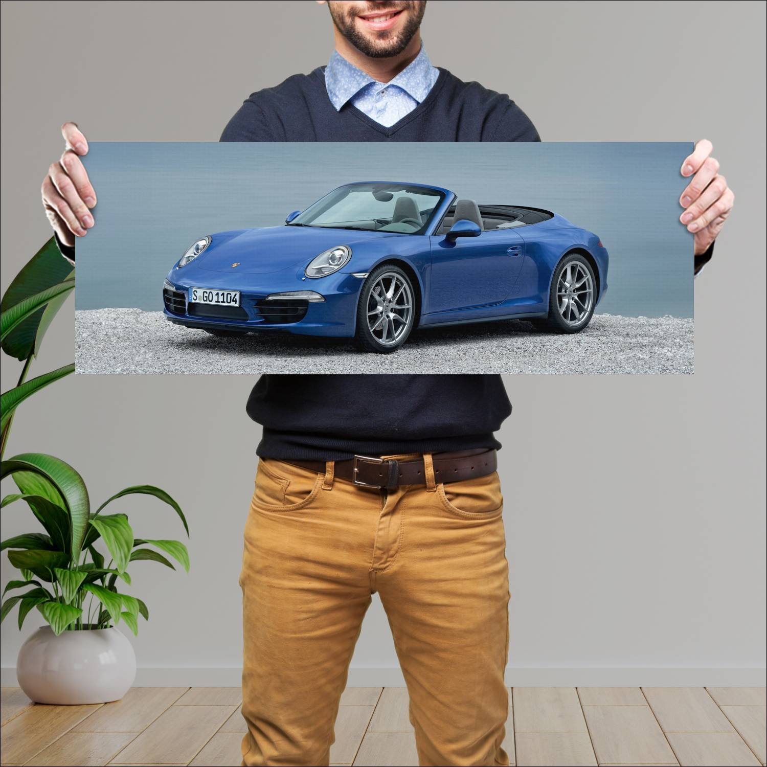 Cuadro grande 30x80cm 2012 porsche 911 carrera cab 735 Porsche