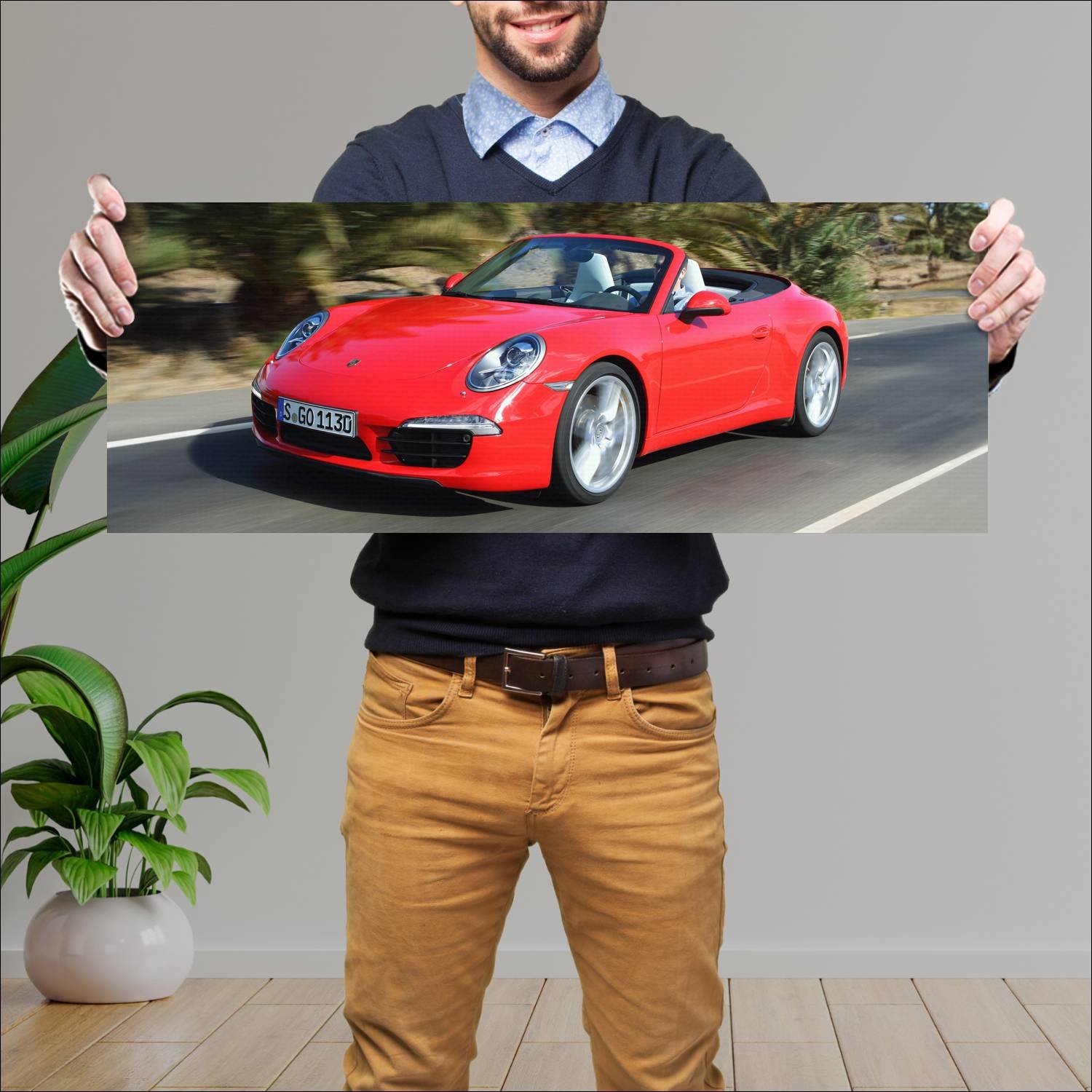 Cuadro grande 30x80cm 2012 porsche 911 carrera cab 736 Porsche