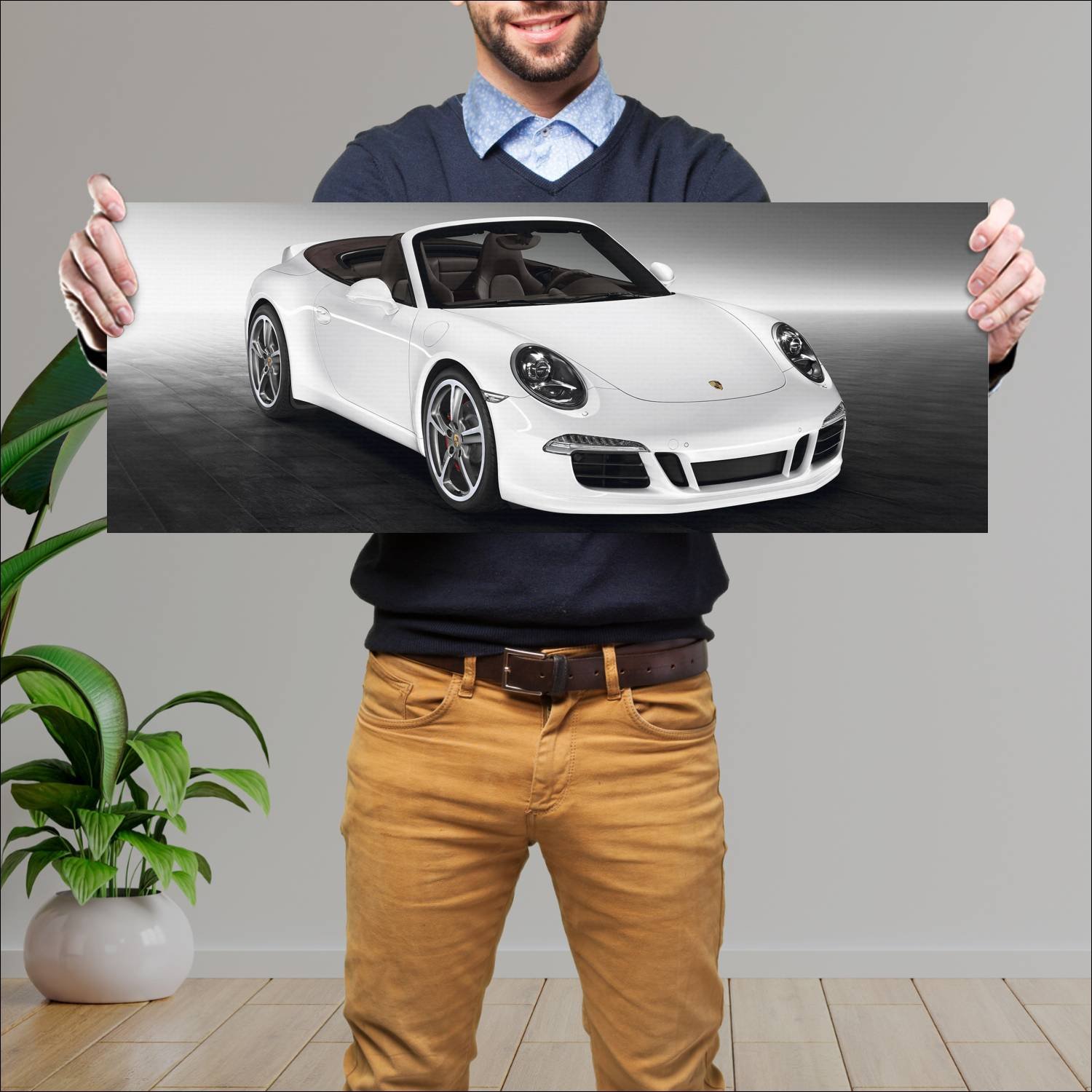 Cuadro grande 30x80cm 2012 porsche 911 carrera cab 737 Porsche