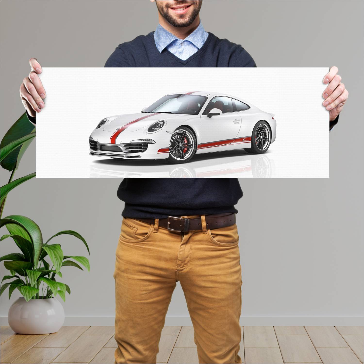 Cuadro grande 30x80cm 2012 porsche 911 carrera s b 740 Porsche