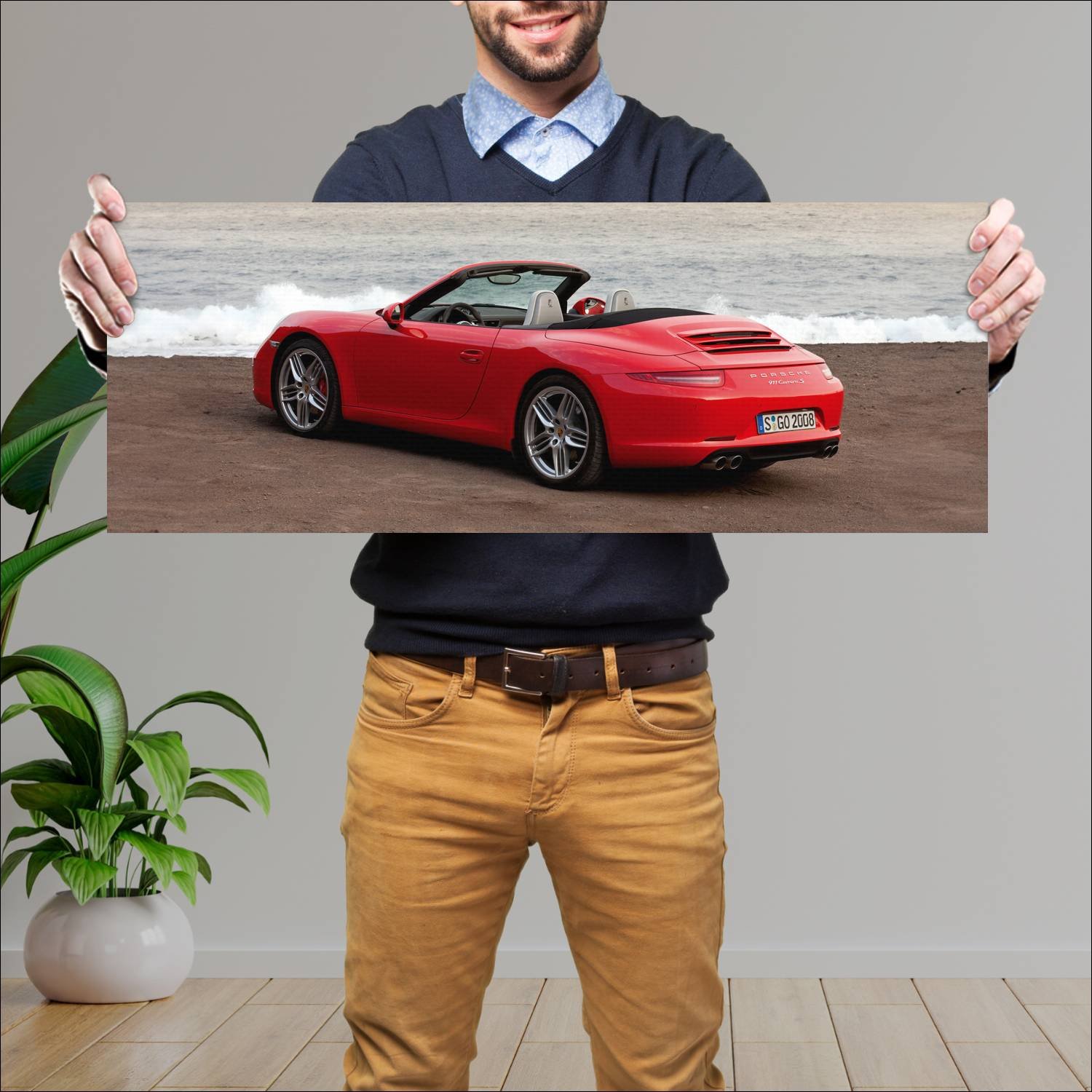 Cuadro grande 30x80cm 2012 porsche 911 carrera s c 742 Porsche
