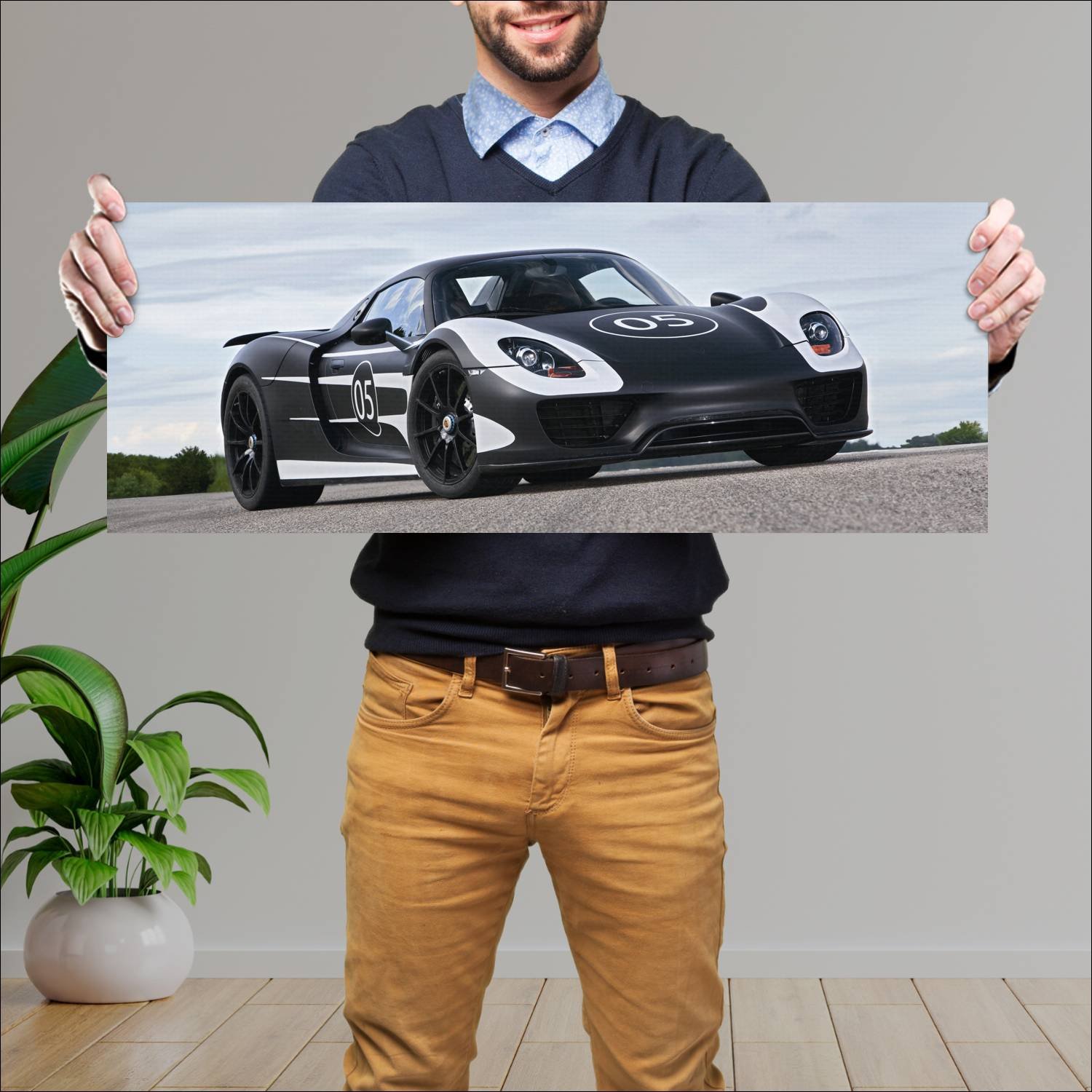 Cuadro grande 30x80cm 2012 porsche 918 spyder prot 752 Porsche