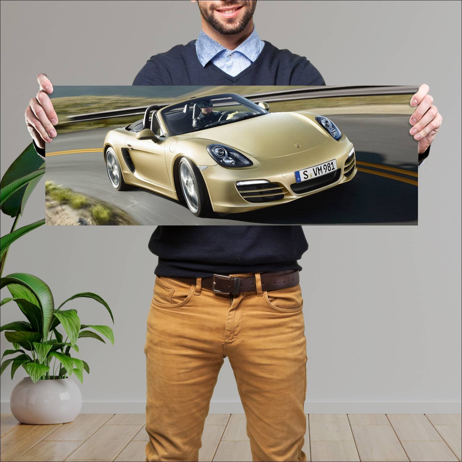 Cuadro grande 30x80cm 2012 porsche boxster auto 753 Porsche