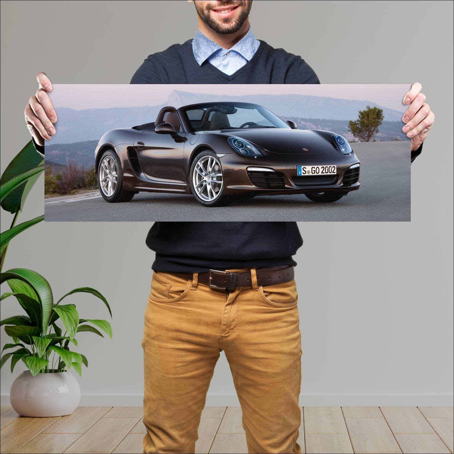 Cuadro grande 30x80cm 2012 porsche boxster auto 754 Porsche