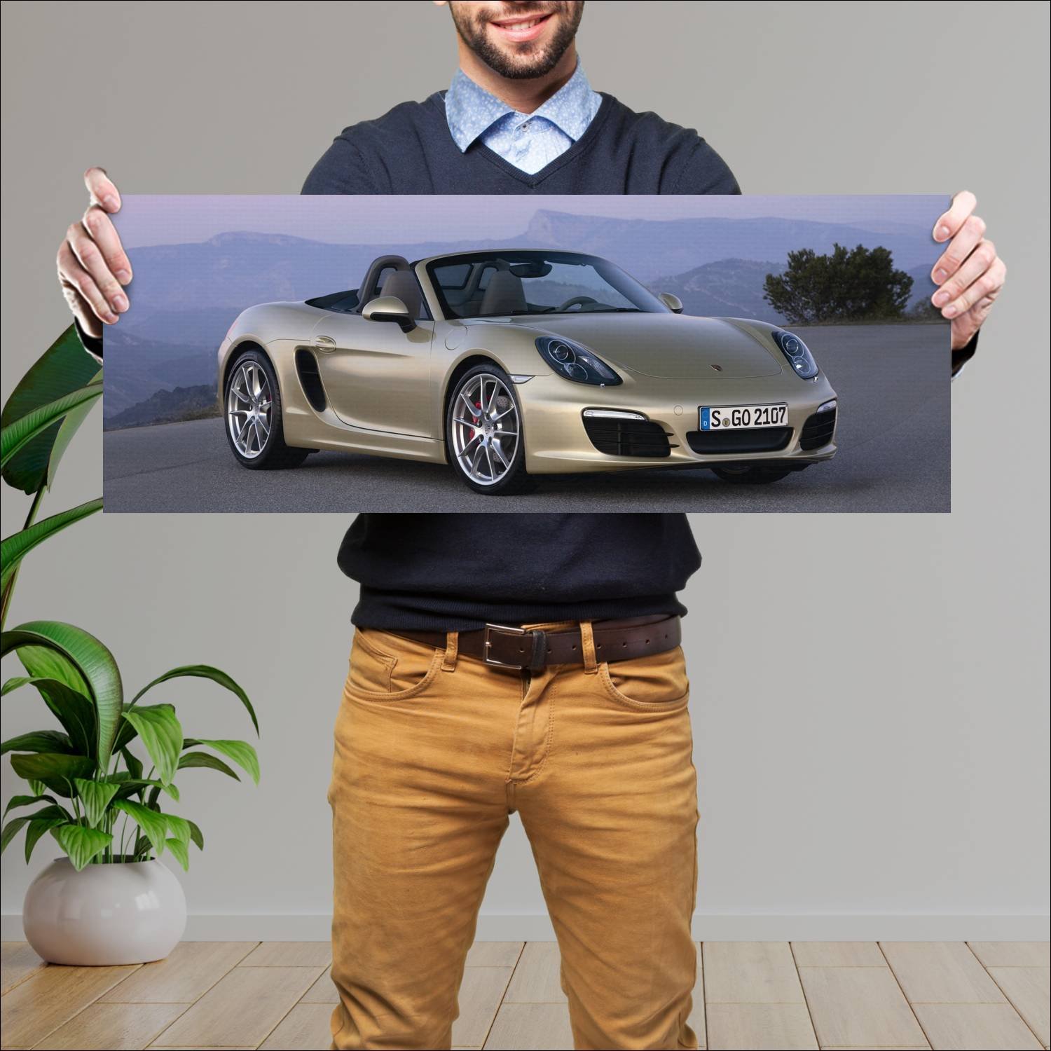 Cuadro grande 30x80cm 2012 porsche boxster s auto 756 Porsche