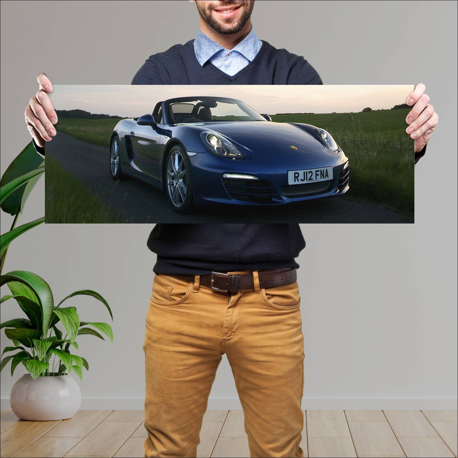 Cuadro grande 30x80cm 2012 porsche boxster uk Porsche