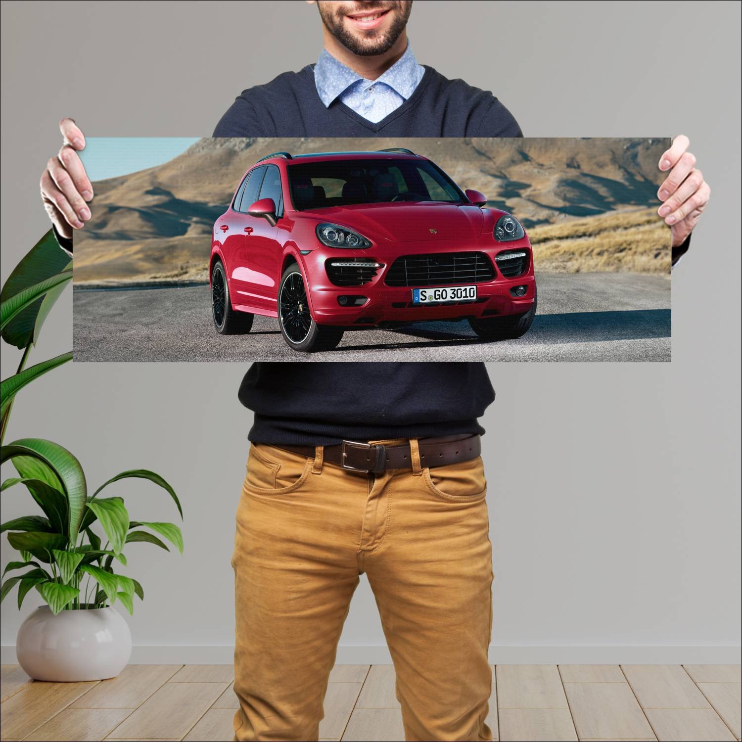 Cuadro grande 30x80cm 2012 porsche cayenne gts 490 760 Porsche