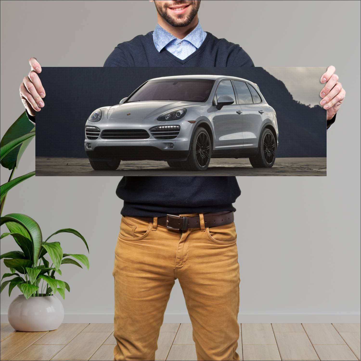 Cuadro grande 30x80cm 2012 porsche cayenne us Porsche