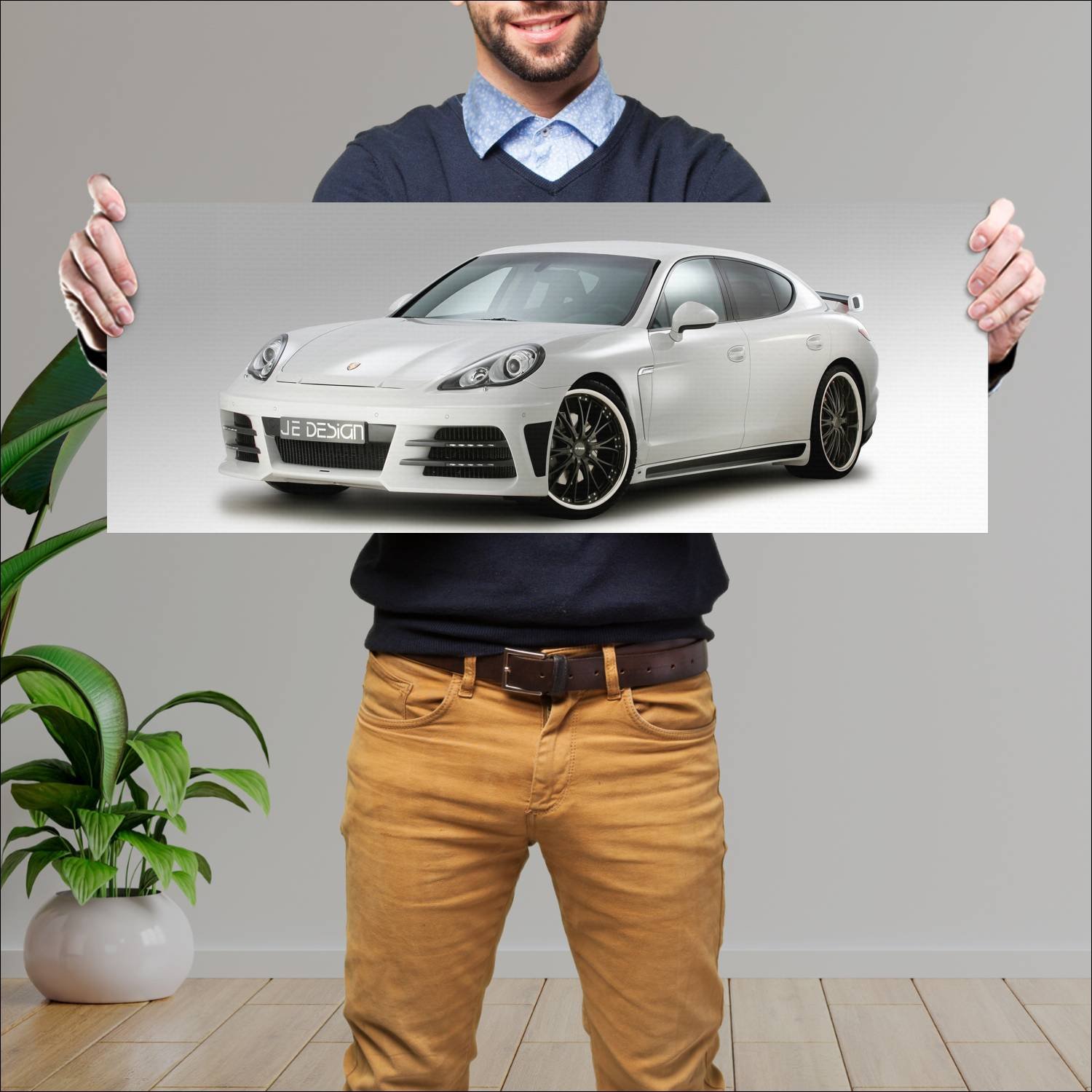 Cuadro grande 30x80cm 2012 porsche panamera by je 765 Porsche