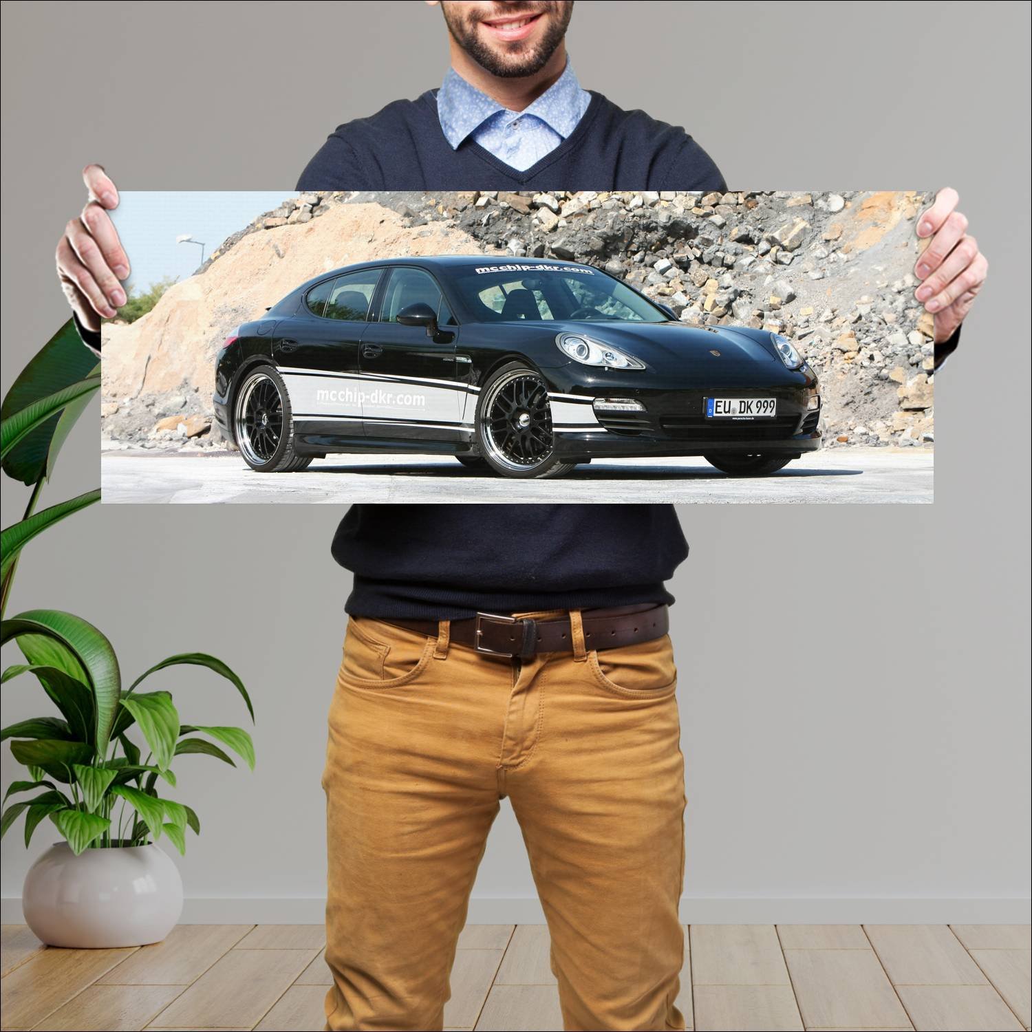 Cuadro grande 30x80cm 2012 porsche panamera diesel 766 Porsche