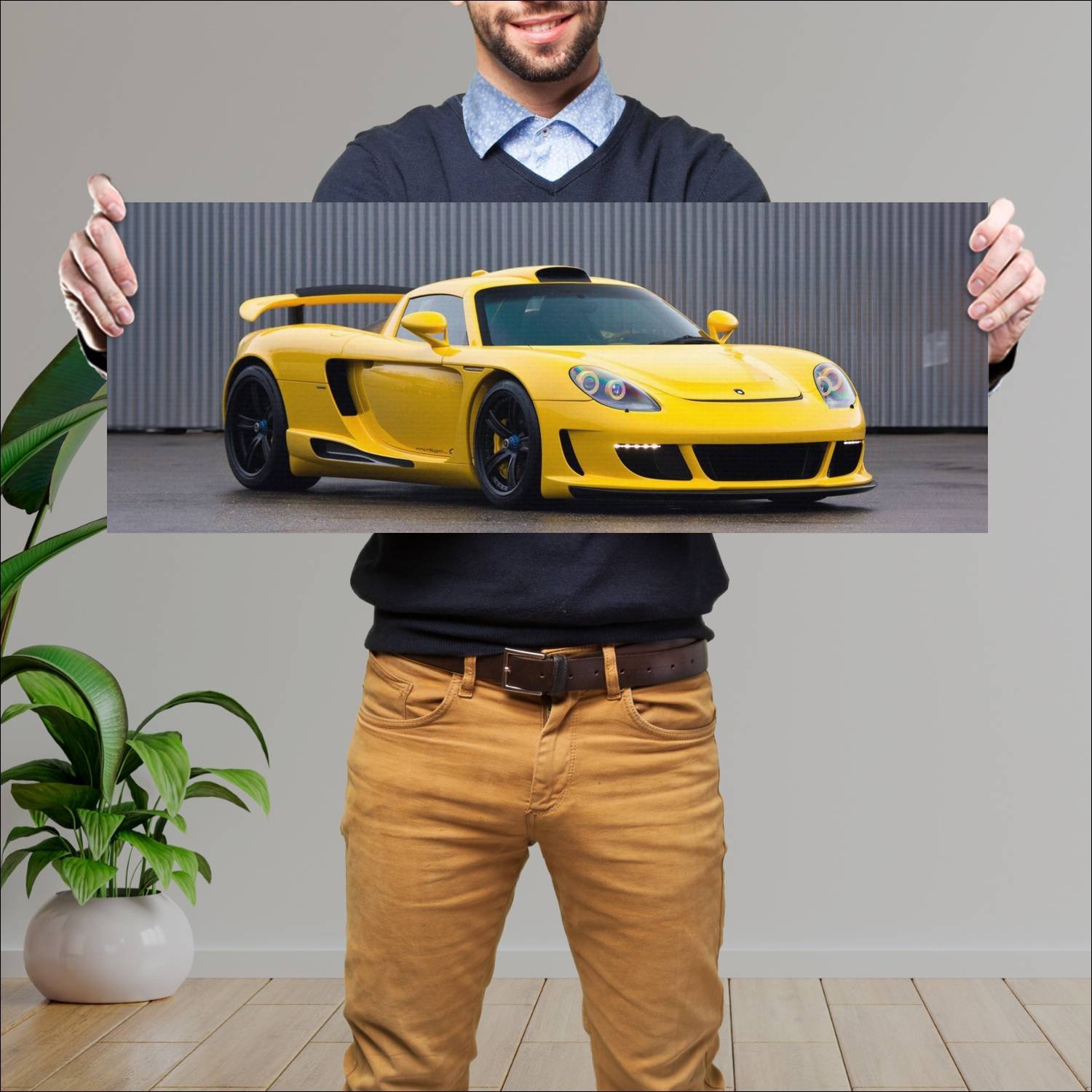 Cuadro grande 30x80cm 2013 gemballa mirage gt blac 775 Porsche