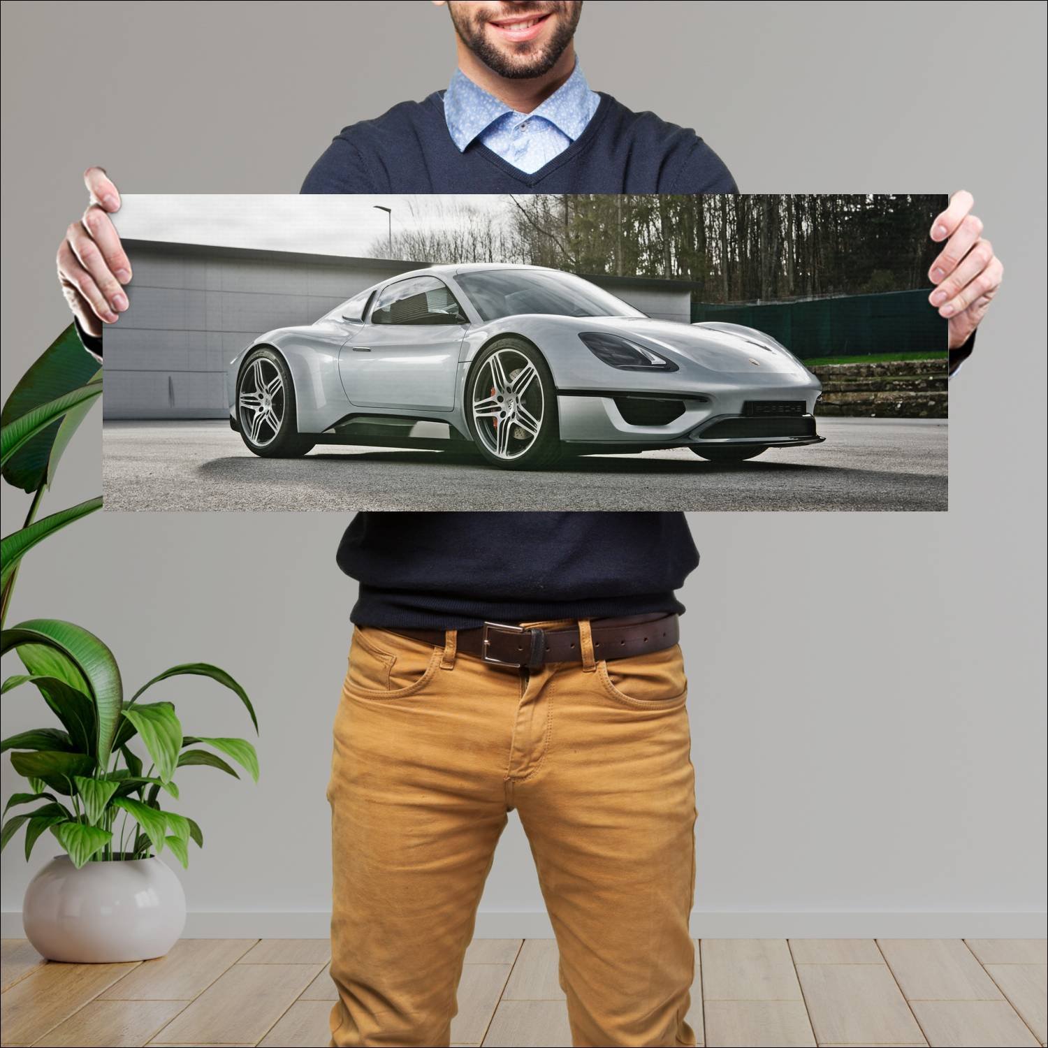 Cuadro grande 30x80cm 2013 porsche 904 living lege 776 Porsche