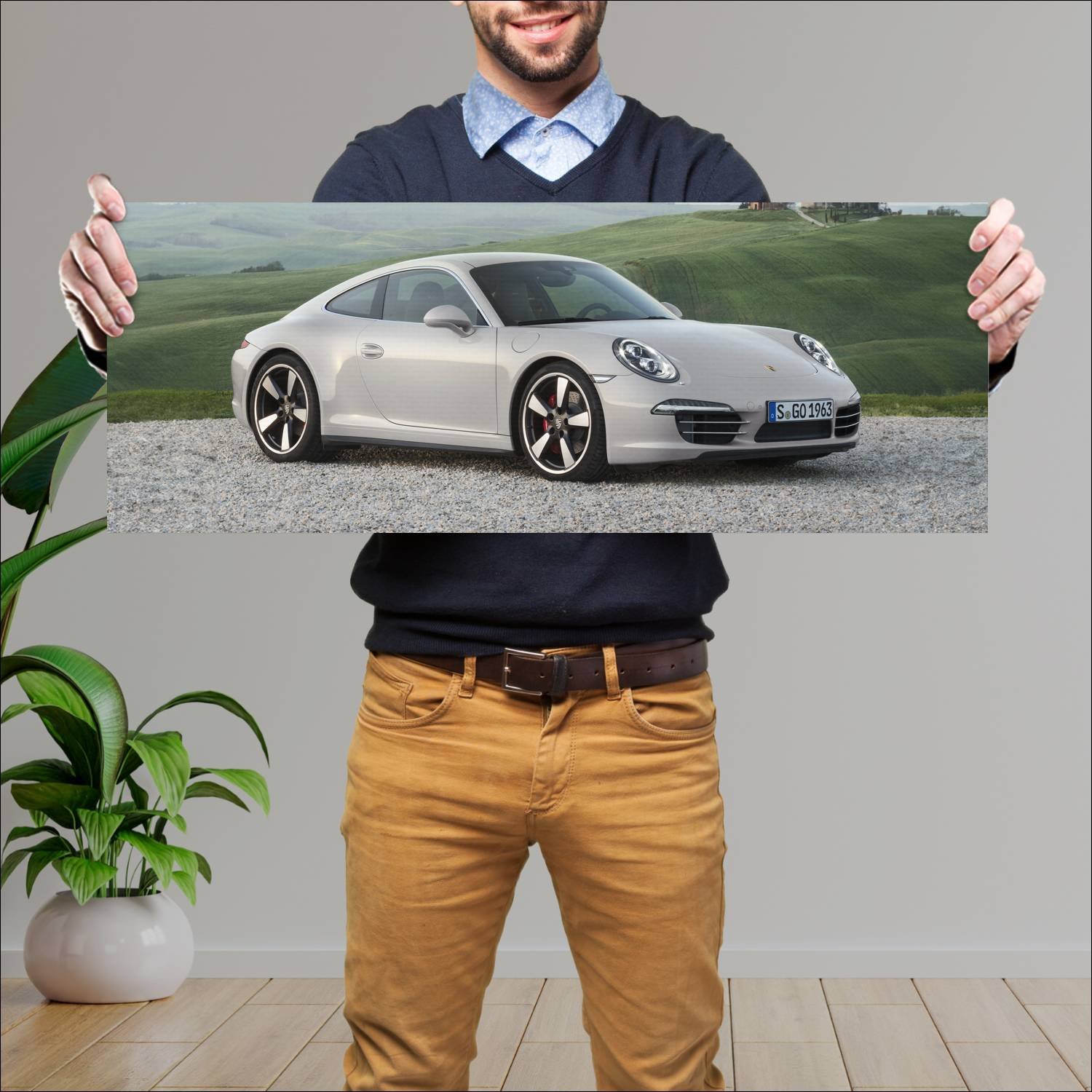 Cuadro grande 30x80cm 2013 porsche 911 coupe 50 ye 778 Porsche