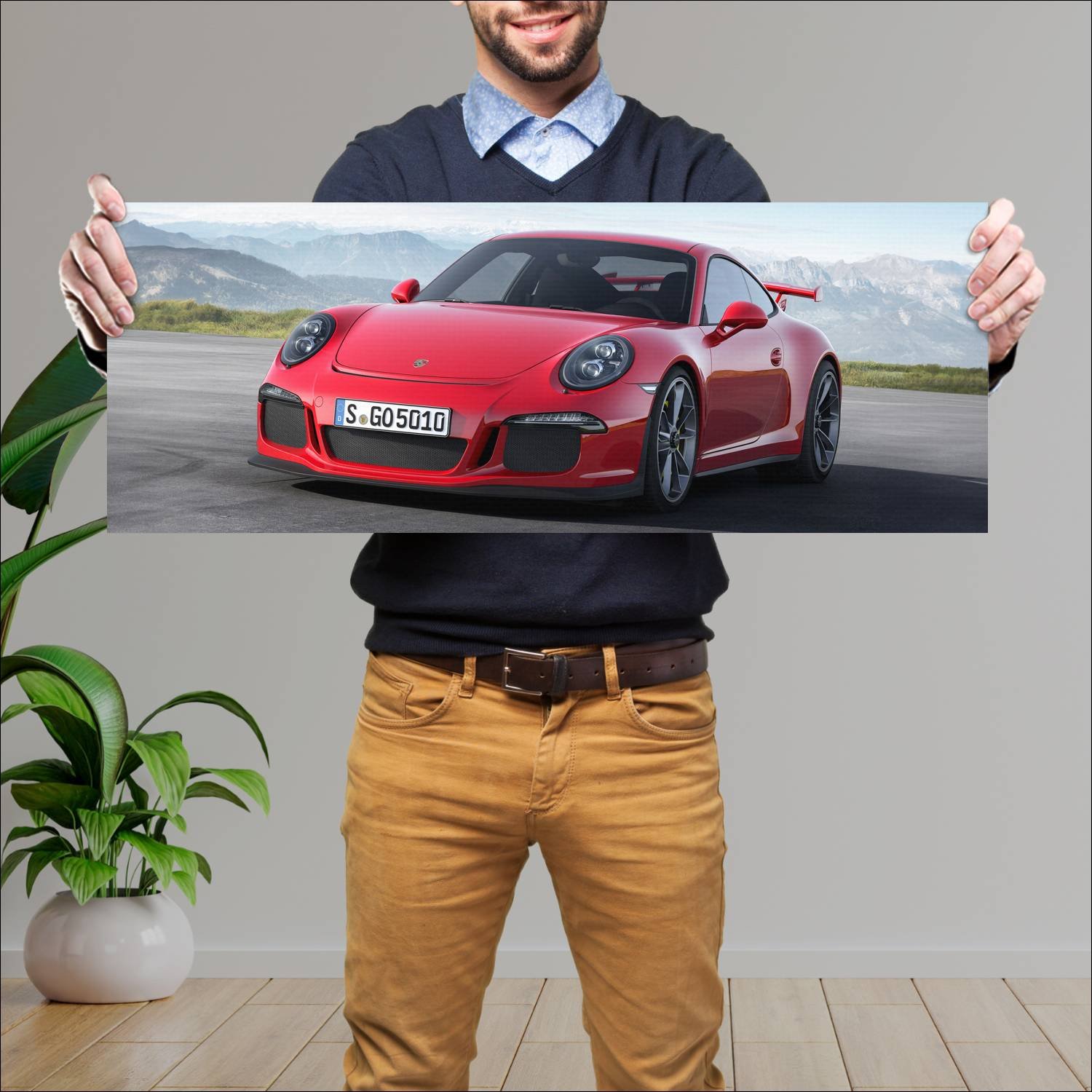 Cuadro grande 30x80cm 2013 porsche 911 gt3 auto 779 Porsche