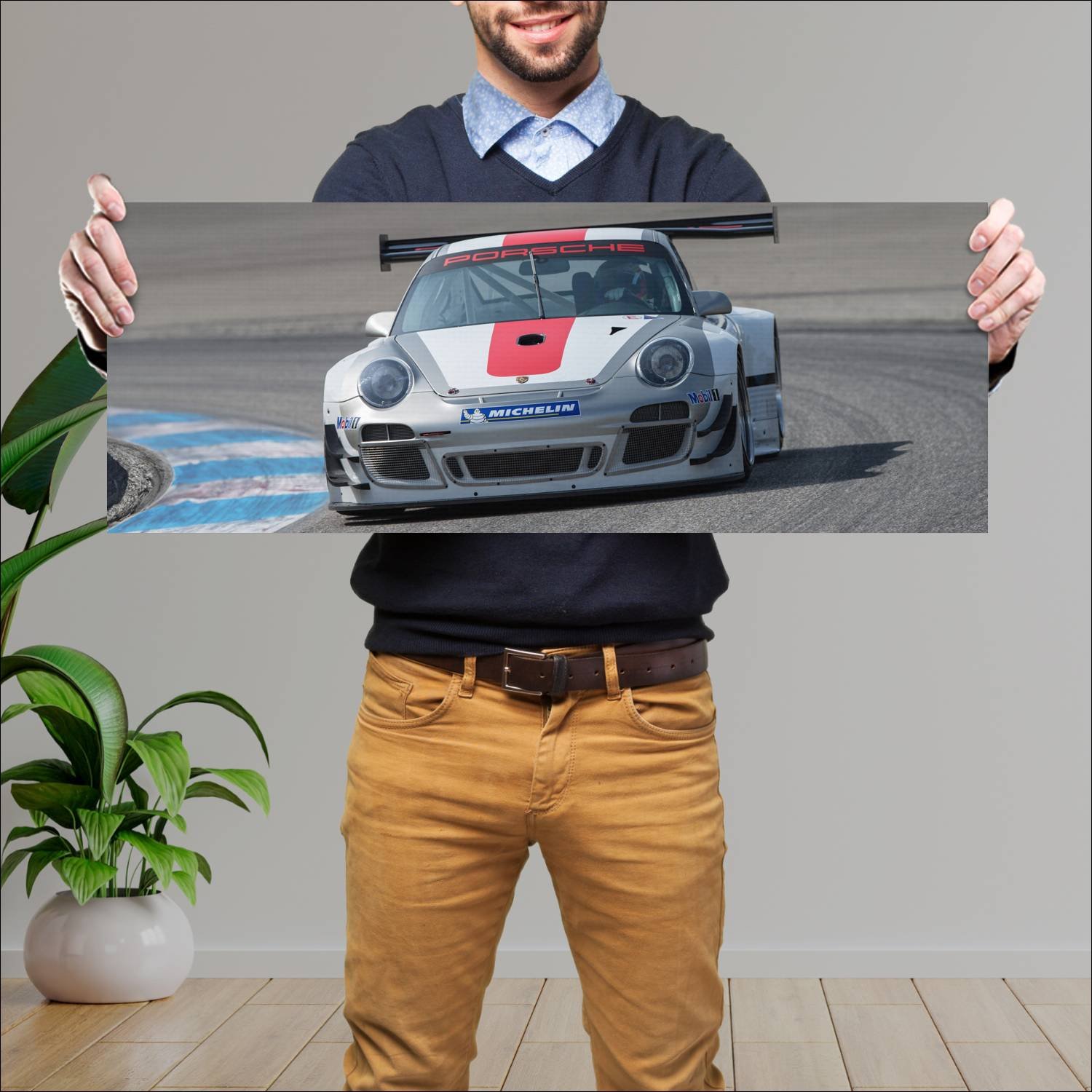 Cuadro grande 30x80cm 2013 porsche 911 gt3 r auto 782 Porsche