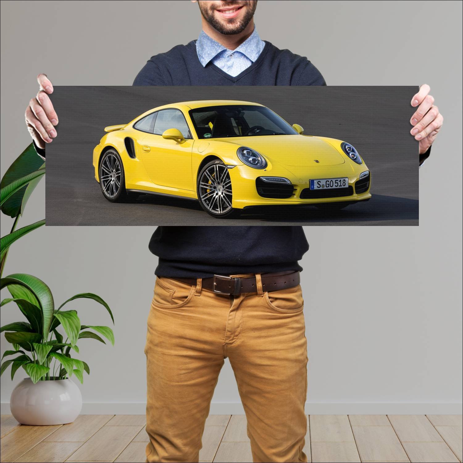 Cuadro grande 30x80cm 2013 porsche 911 turbo Porsche