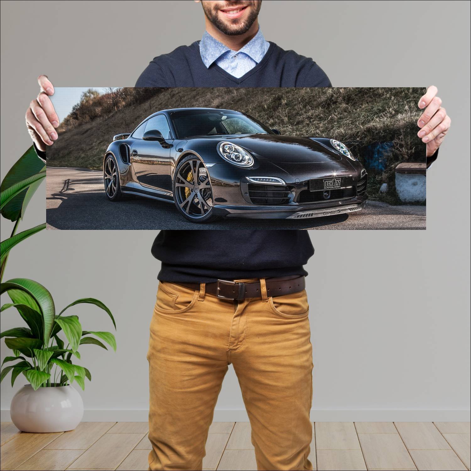 Cuadro grande 30x80cm 2013 porsche 911 turbo by te 788 Porsche
