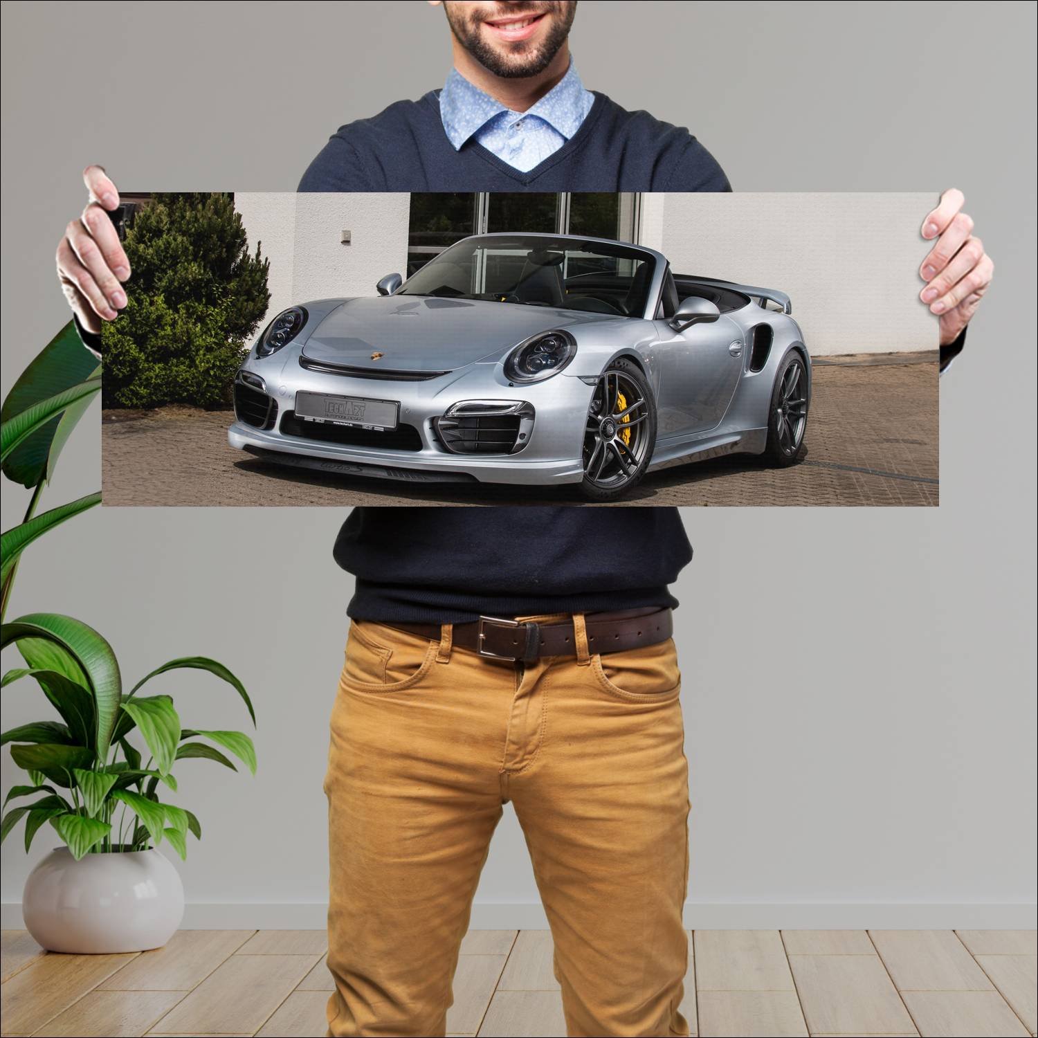Cuadro grande 30x80cm 2013 porsche 911 turbo cabri 791 Porsche