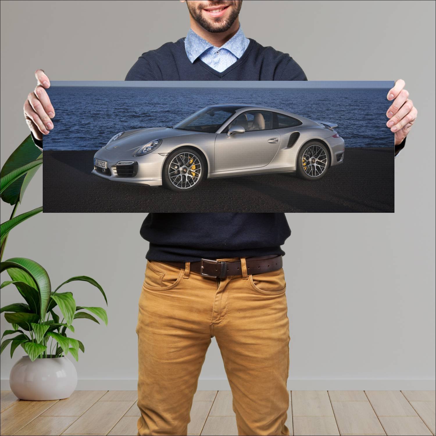 Cuadro grande 30x80cm 2013 porsche 911 turbo s 490 792 Porsche