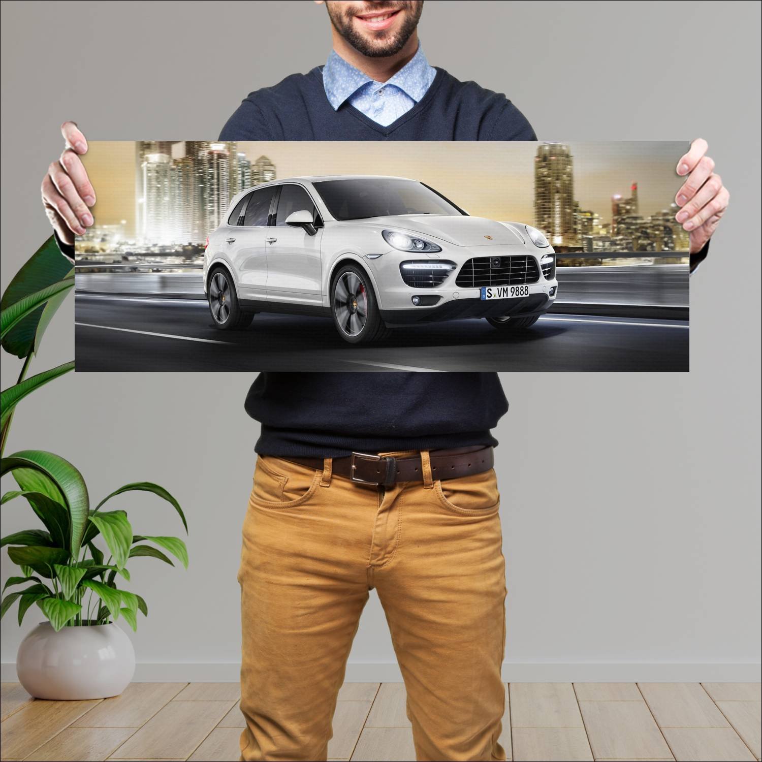 Cuadro grande 30x80cm 2013 porsche cayenne turbo s 798 Porsche