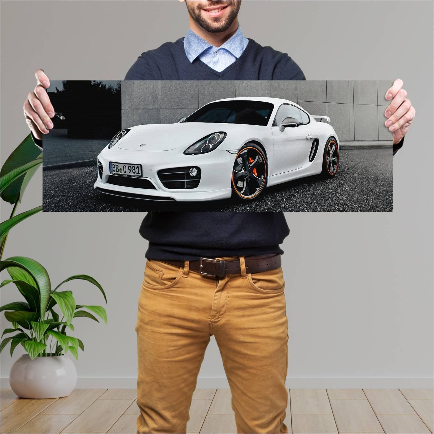 Cuadro grande 30x80cm 2013 porsche cayman s by tec 804 Porsche