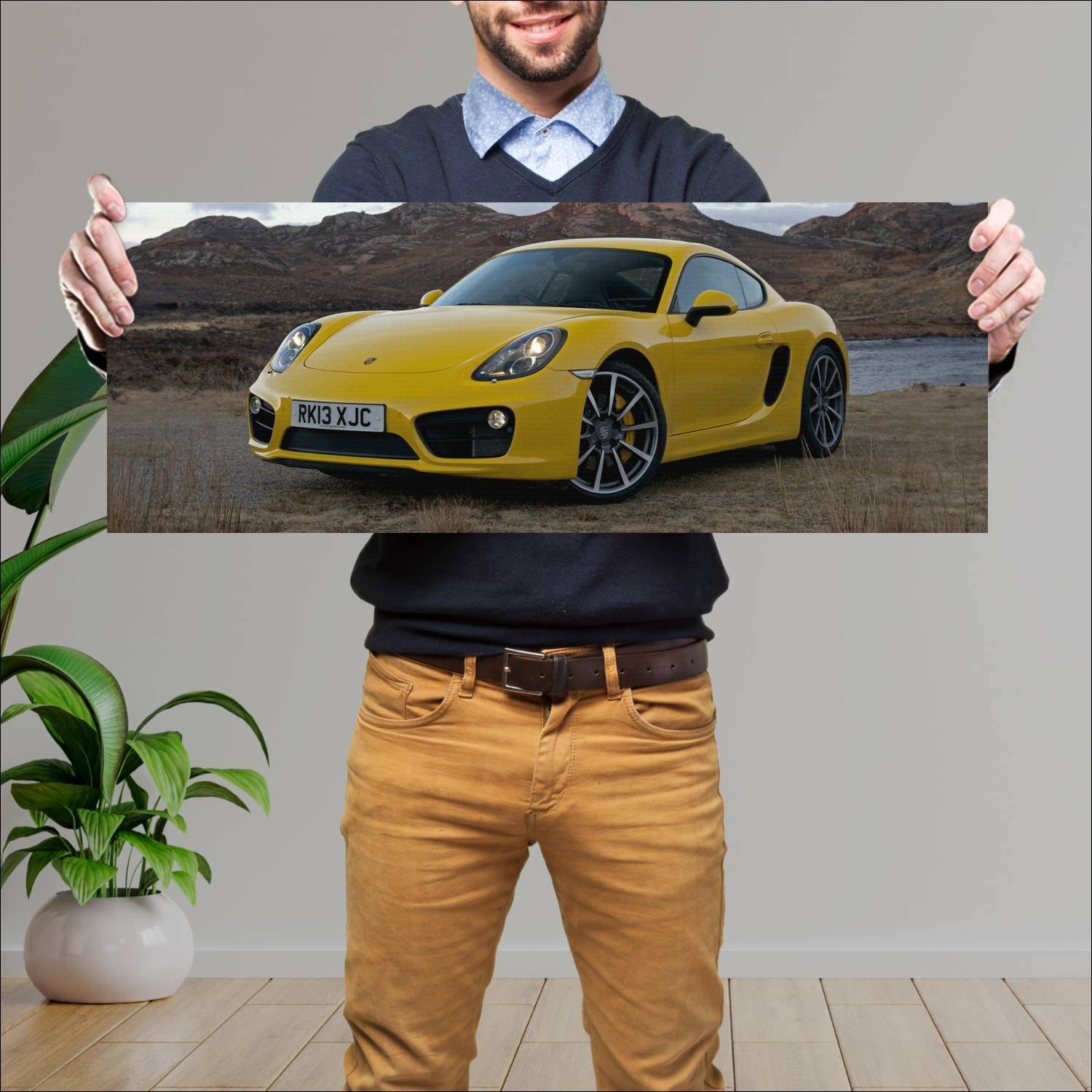 Cuadro grande 30x80cm 2013 porsche cayman s uk 487 805 Porsche