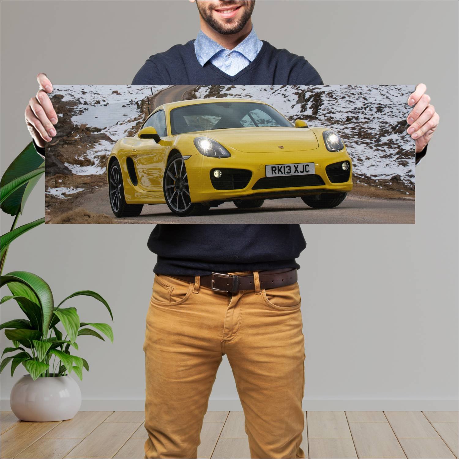 Cuadro grande 30x80cm 2013 porsche cayman s uk 487 806 Porsche