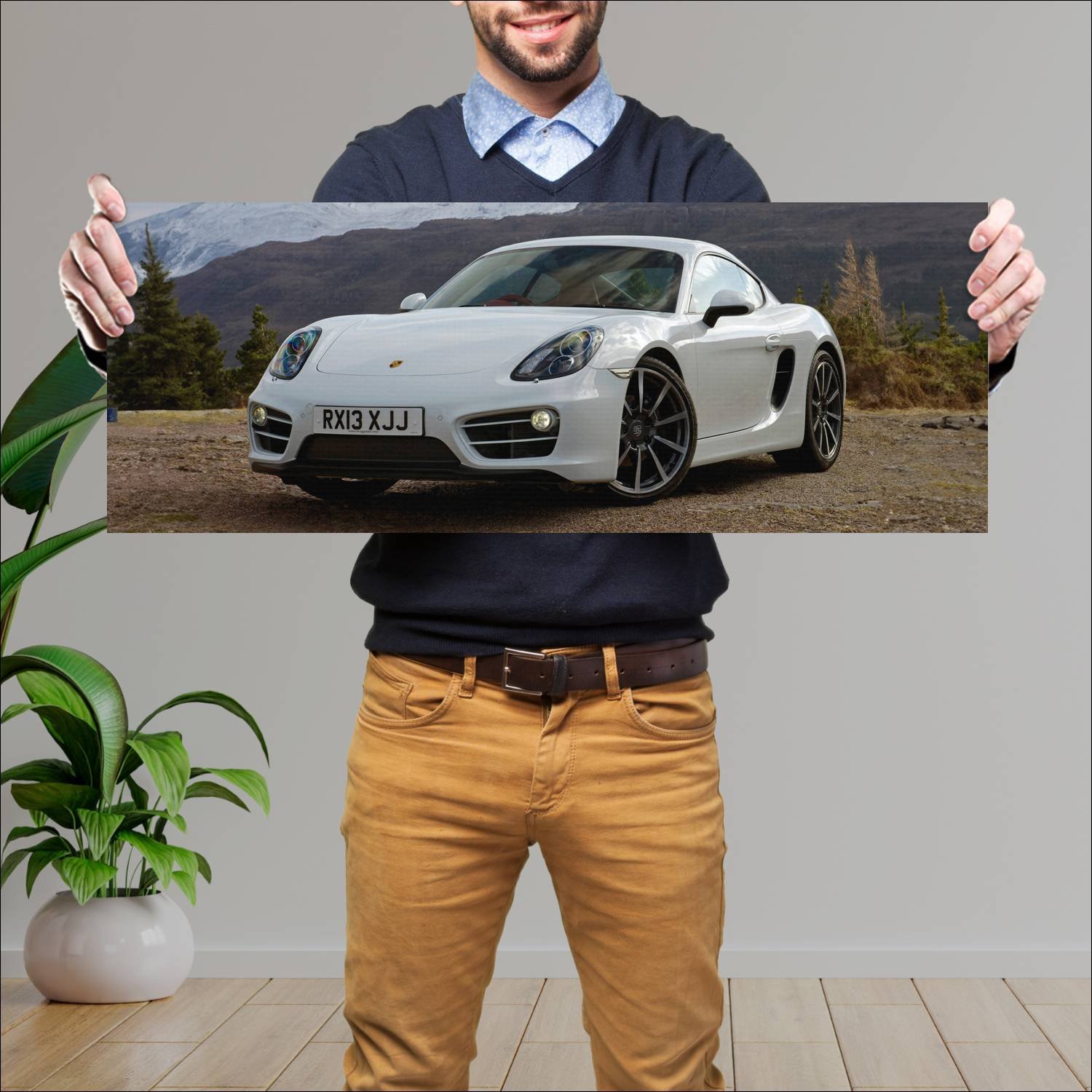 Cuadro grande 30x80cm 2013 porsche cayman uk auto 807 Porsche