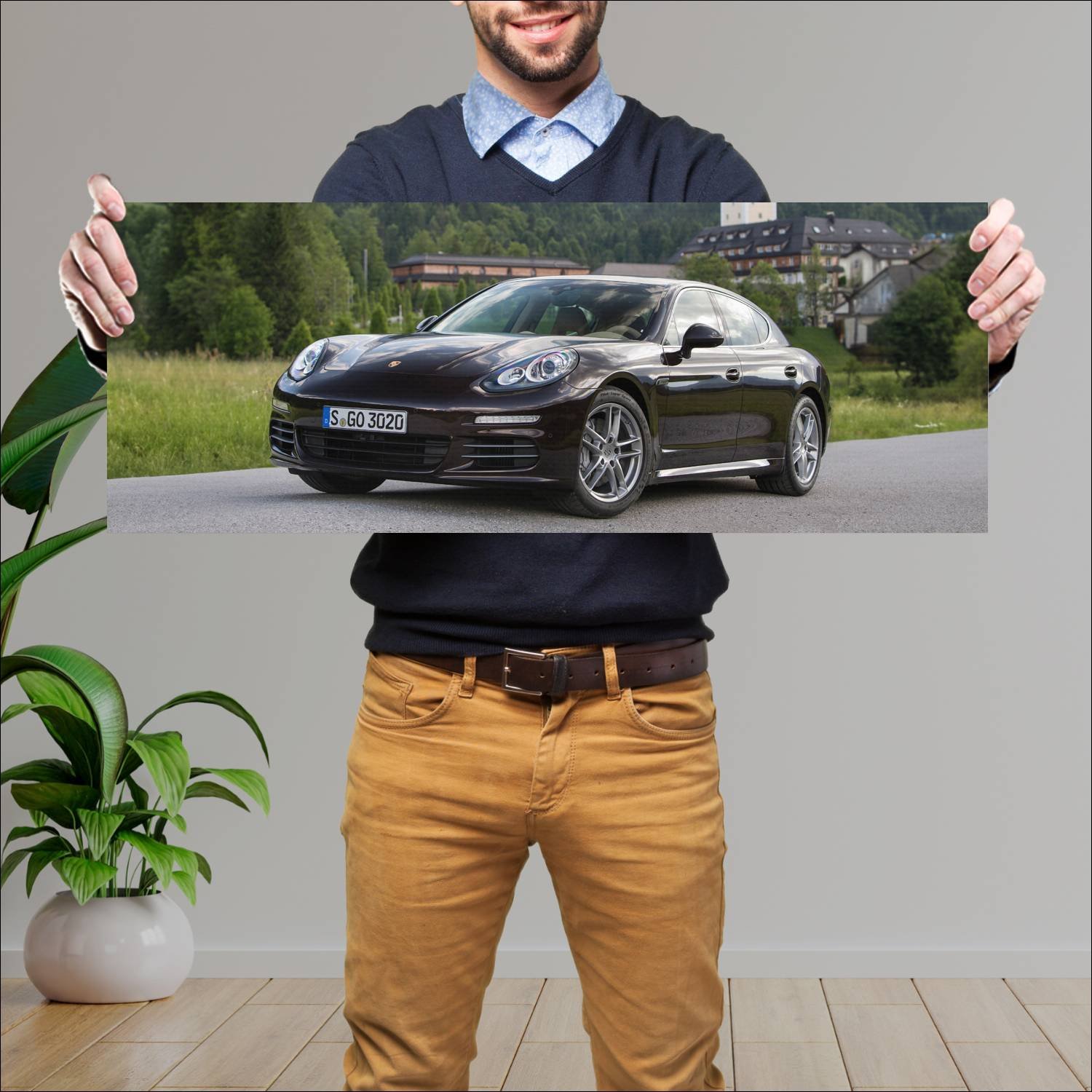 Cuadro grande 30x80cm 2013 porsche panamera s Porsche