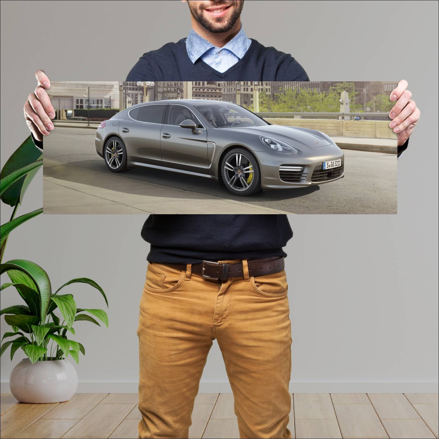 Cuadro grande 30x80cm 2013 porsche panamera turbo 818 Porsche