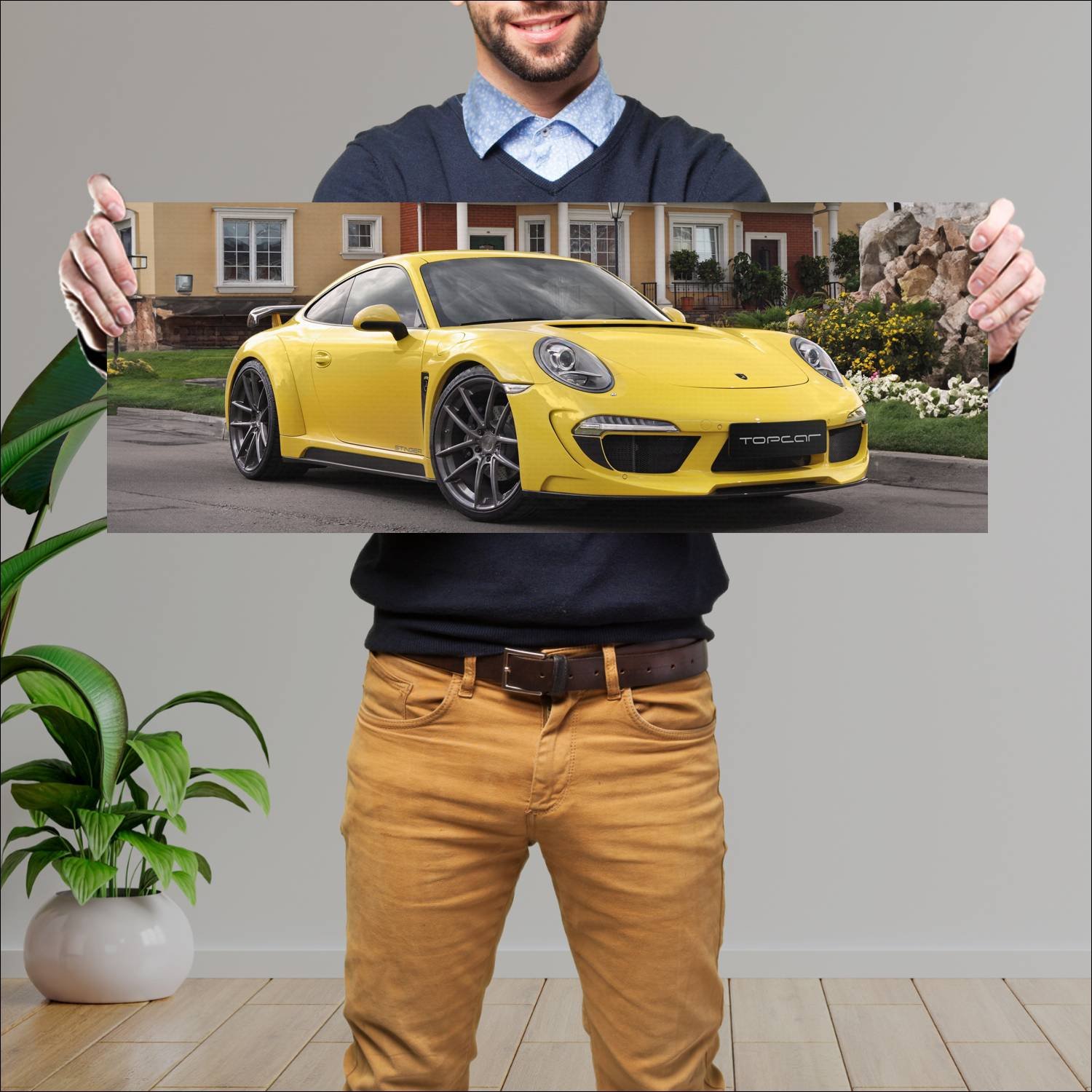 Cuadro grande 30x80cm 2013 topcar stinger auto 824 Porsche