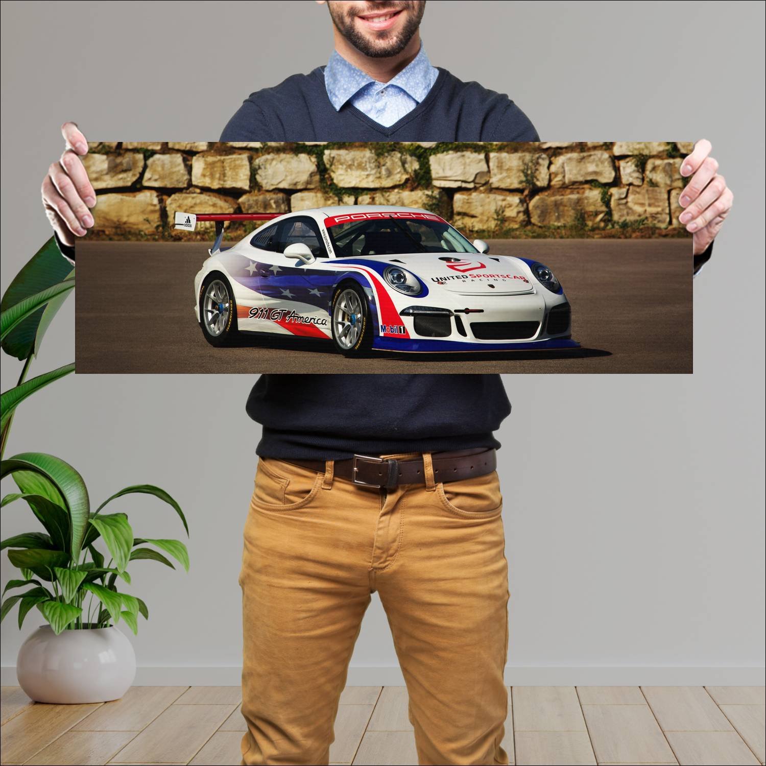 Cuadro grande 30x80cm 2014 porsche 911 gt america 834 Porsche