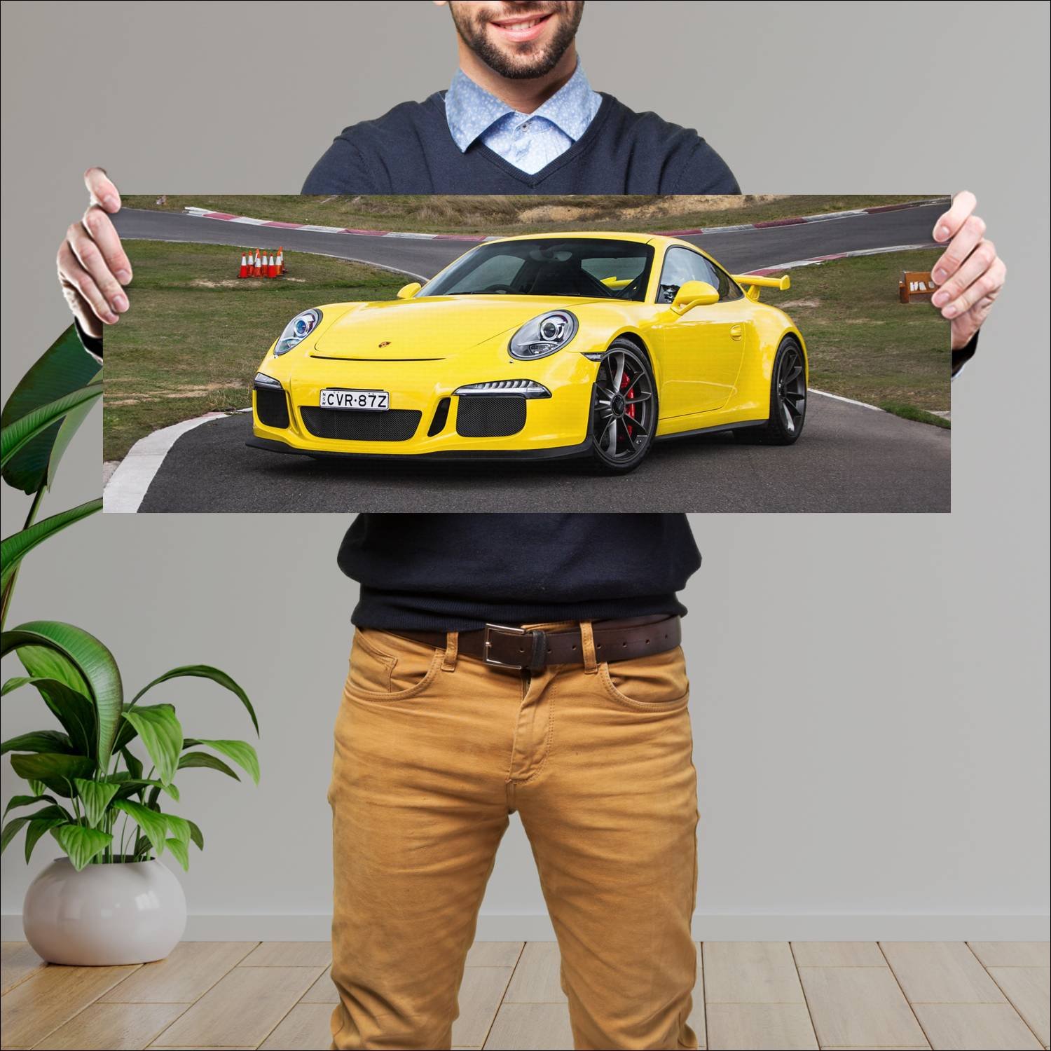 Cuadro grande 30x80cm 2014 porsche 911 gt3 au Porsche