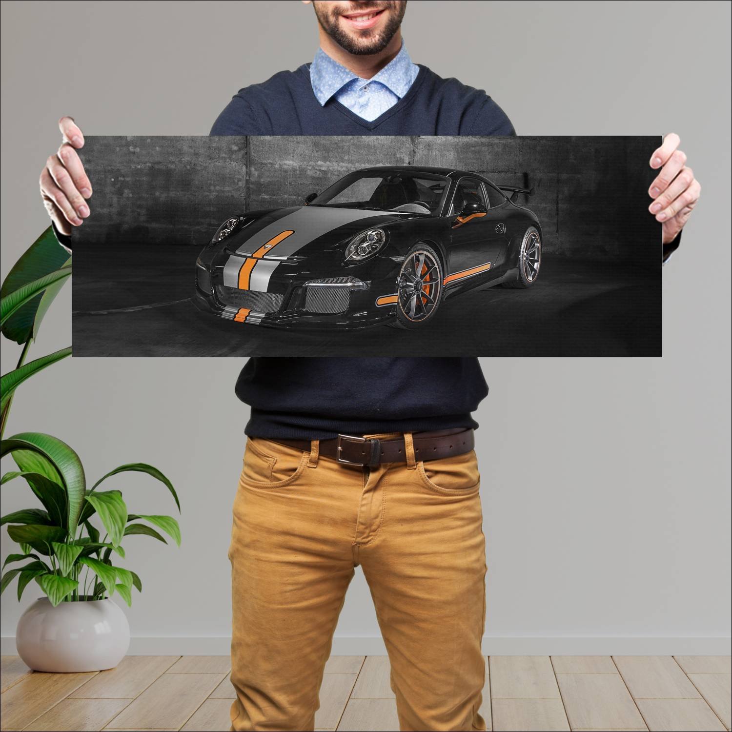 Cuadro grande 30x80cm 2014 porsche 911 gt3 by tech 837 Porsche