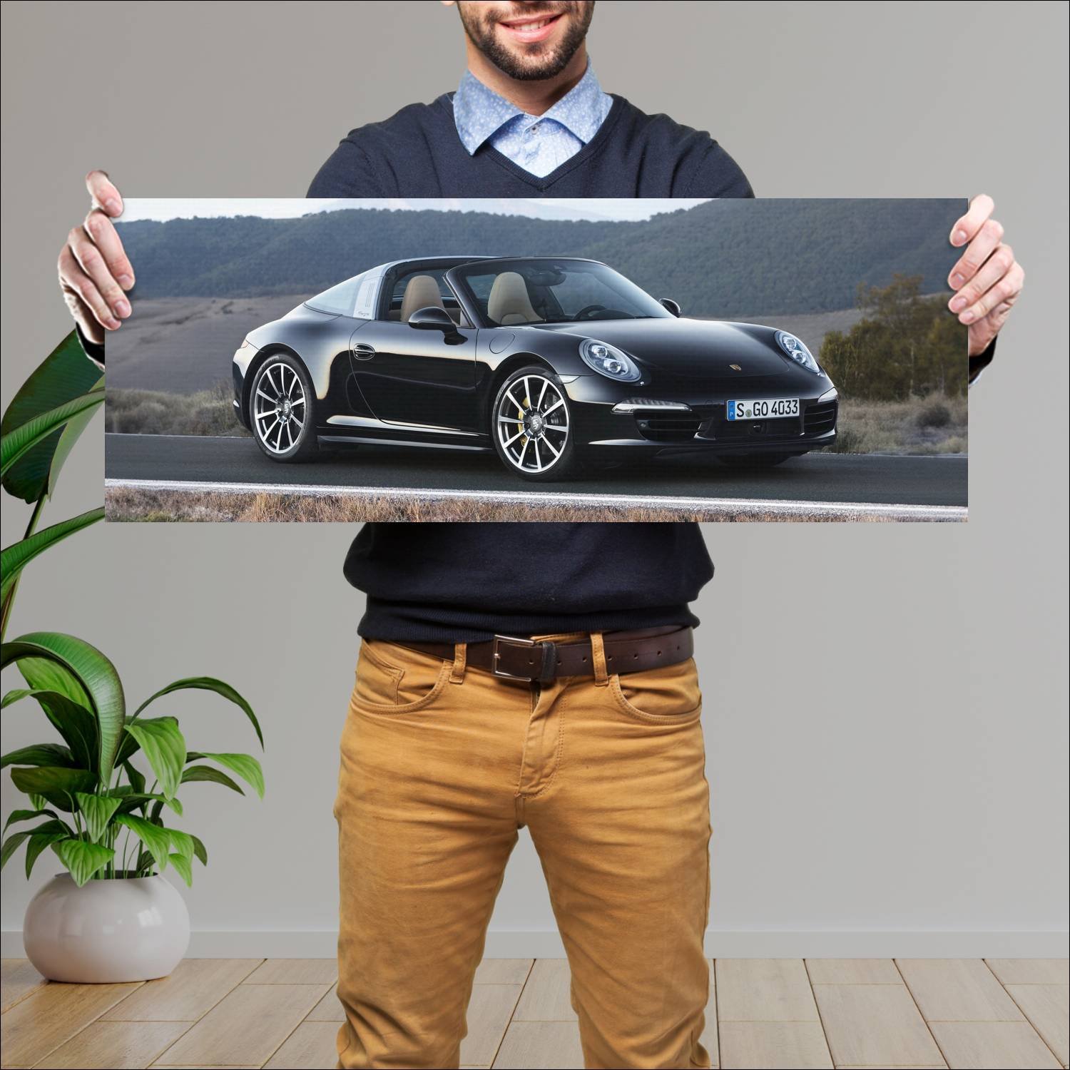 Cuadro grande 30x80cm 2014 porsche 911 targa s 103 840 Porsche