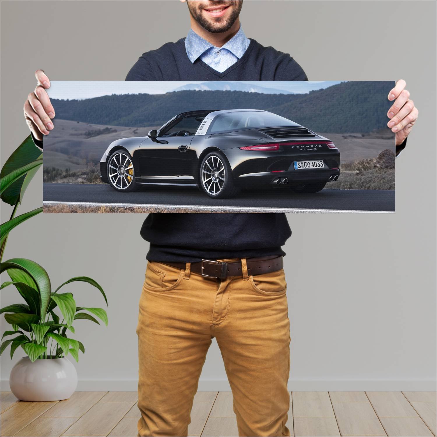 Cuadro grande 30x80cm 2014 porsche 911 targa s 103 841 Porsche