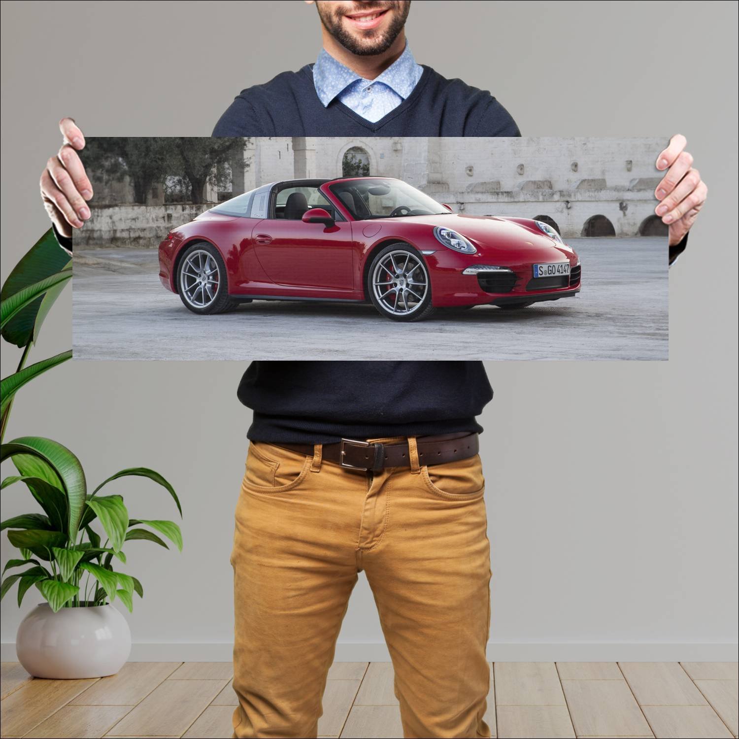 Cuadro grande 30x80cm 2014 porsche 911 targa s 482 842 Porsche
